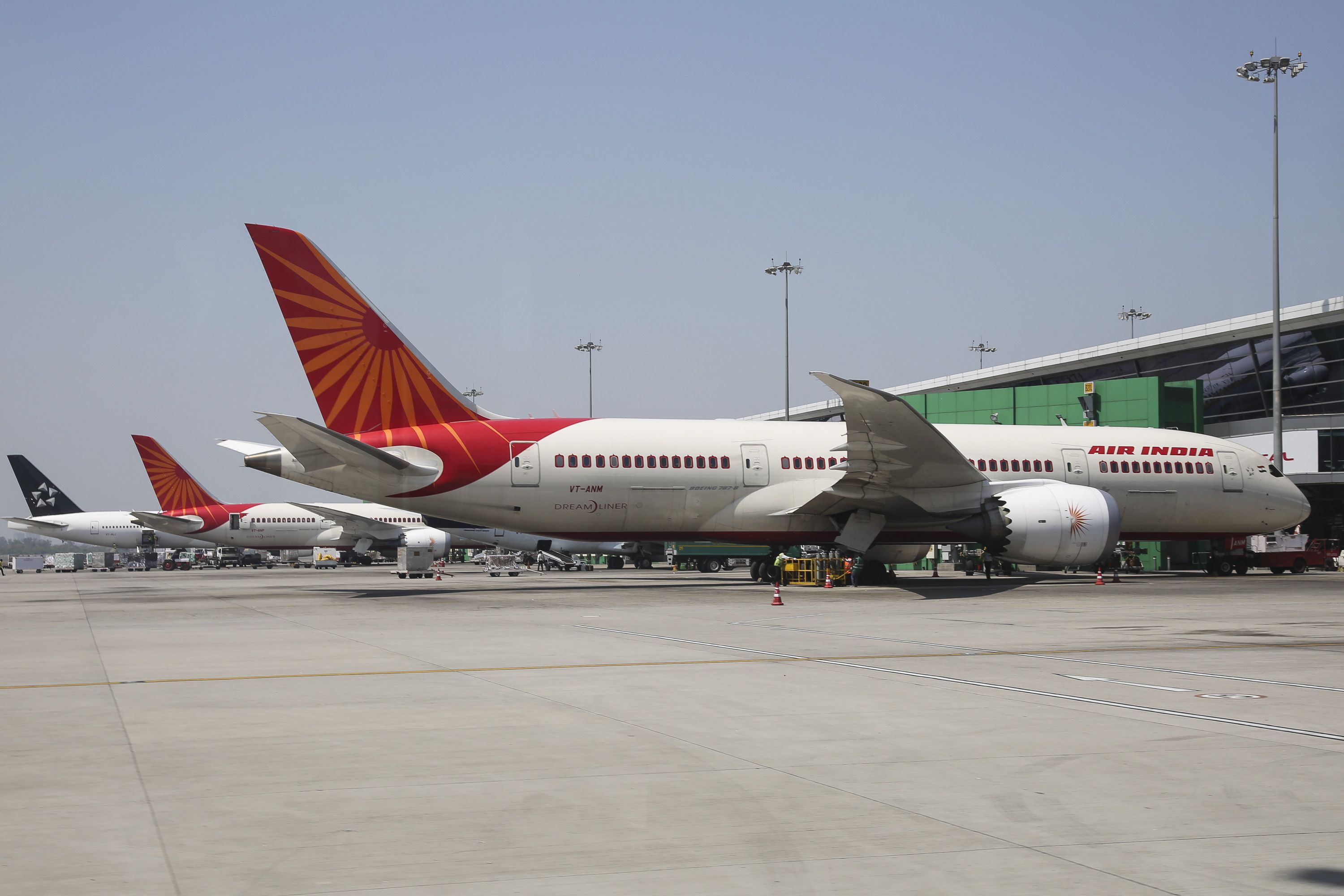 Air India Boeing 787 aircraft seen at Delhi Airport