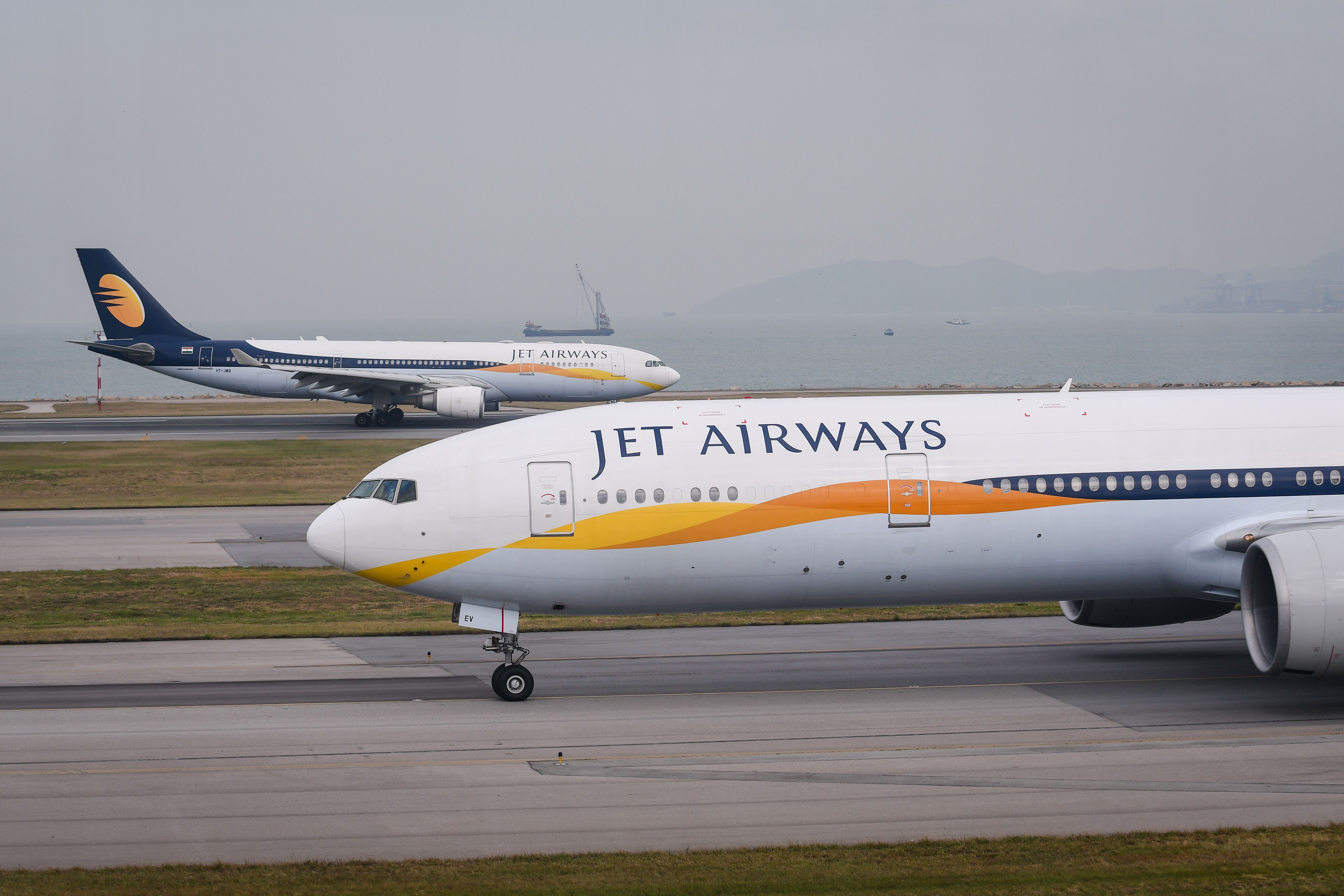 Jet Airways airplanes in Hong Kong