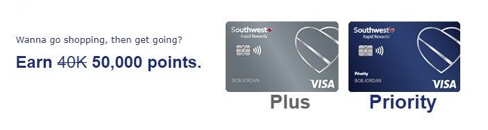 A Screenshot of Southwest Airlines website explaining points bonuses with their co-branded credit card.