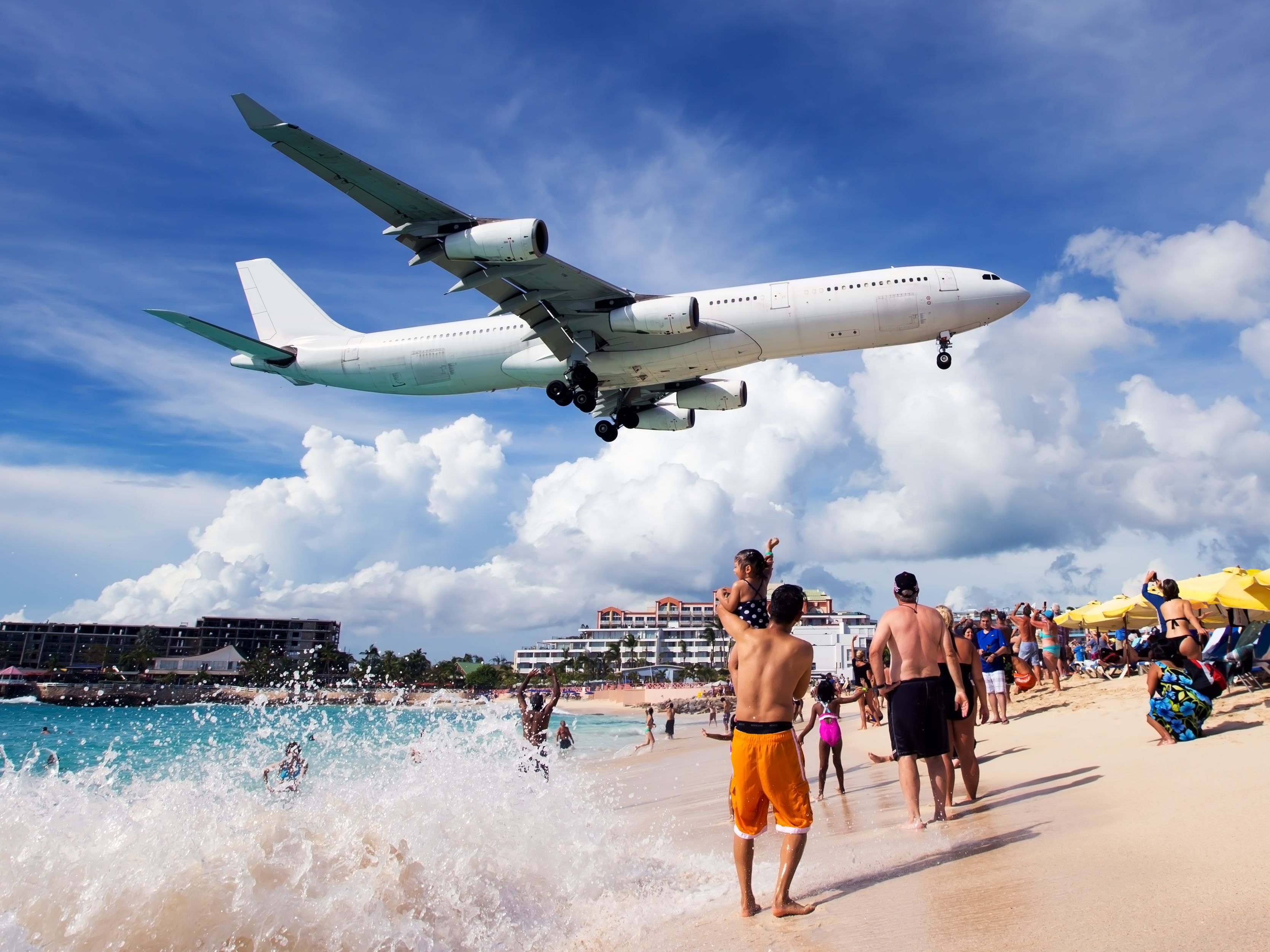 Widebody Aircraft Over Beach Shutterstock