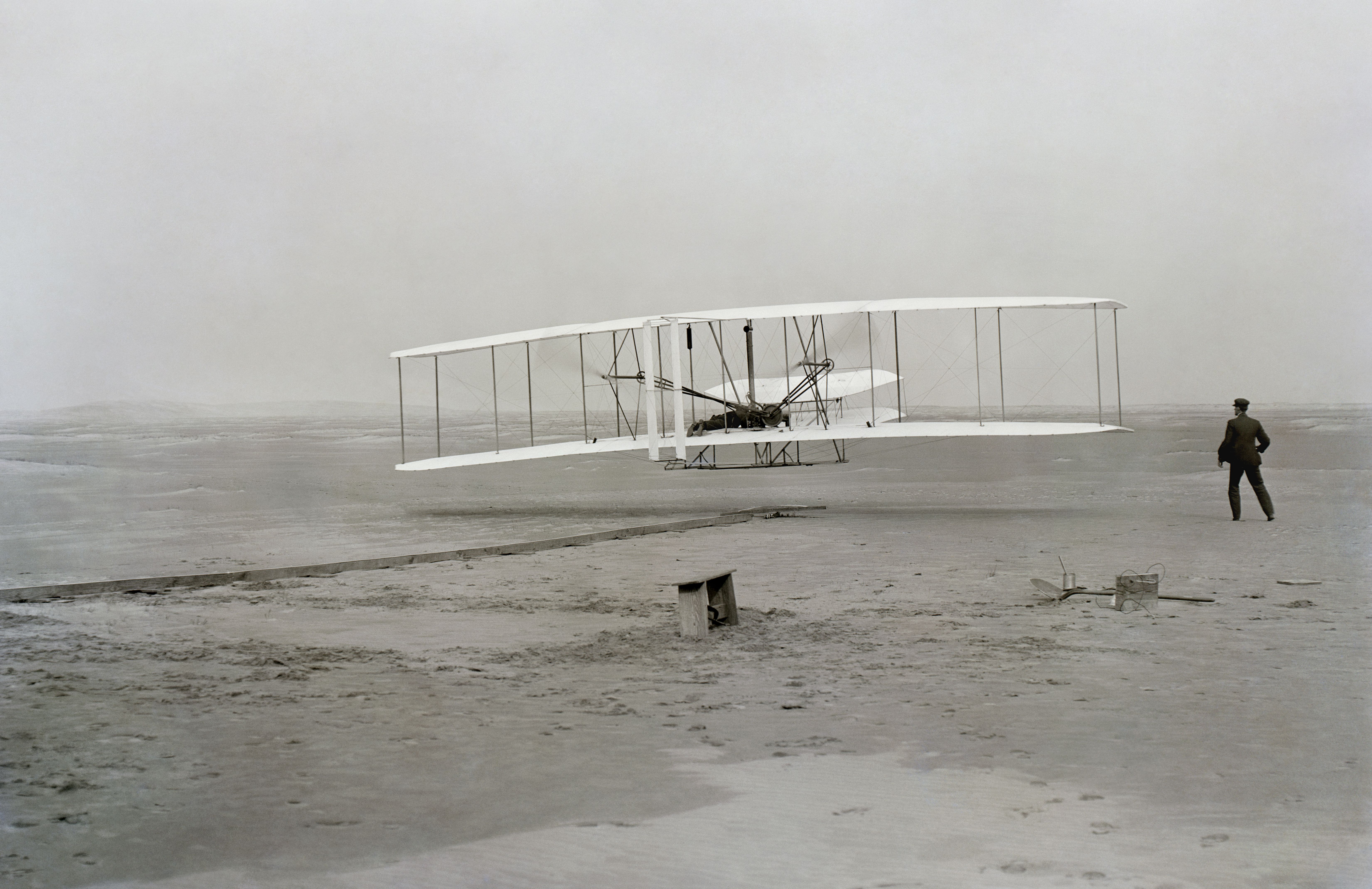 Wright Brothers' first flight in Kitty Hawk, North Carolina