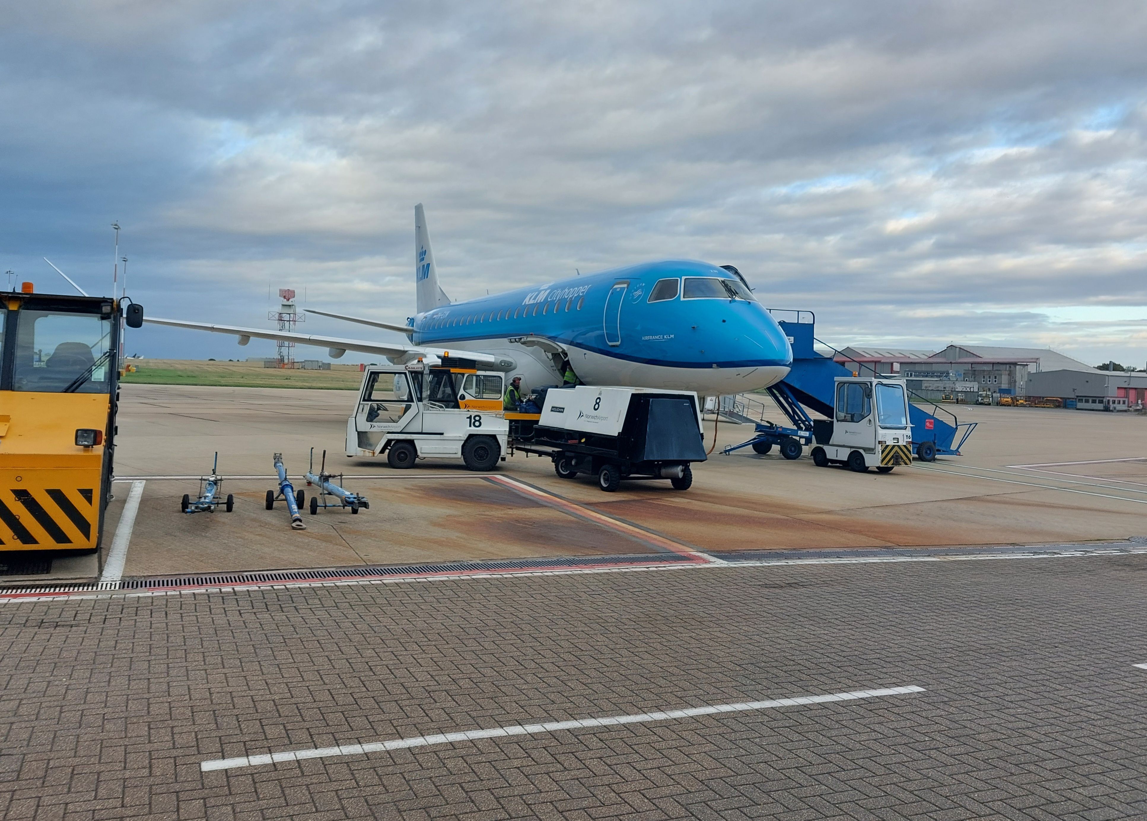 KLM Embraer E175 At Norwich Airport