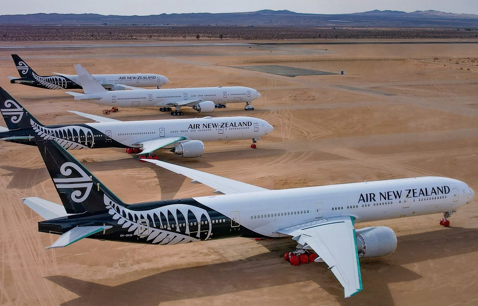 Air New Zealand 777-300ER in desert