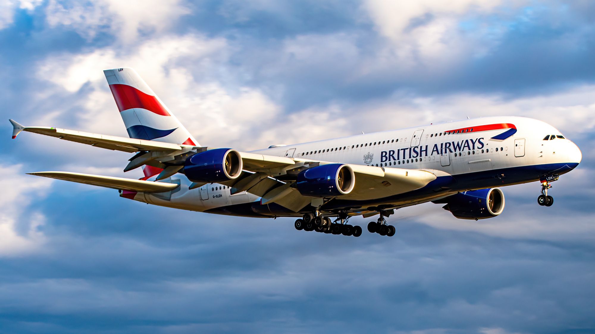 British Airways A380 on approach