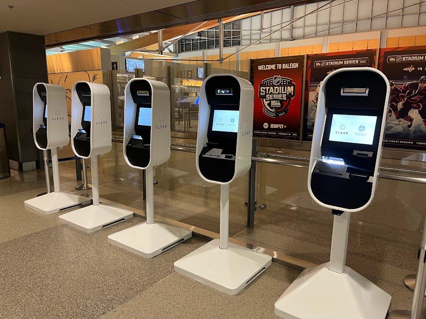 CLEAR terminals at an airport