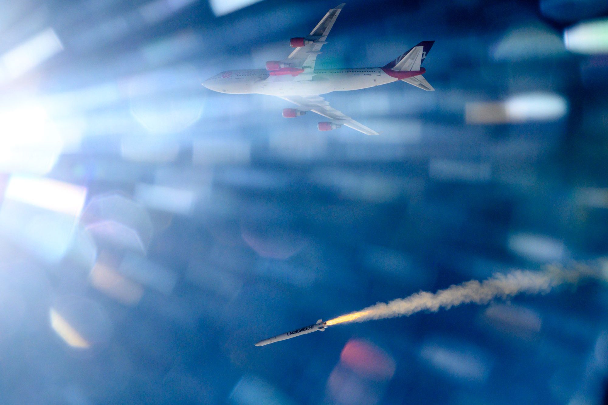 Virgin Orbit 747 launch vehicle with rocket