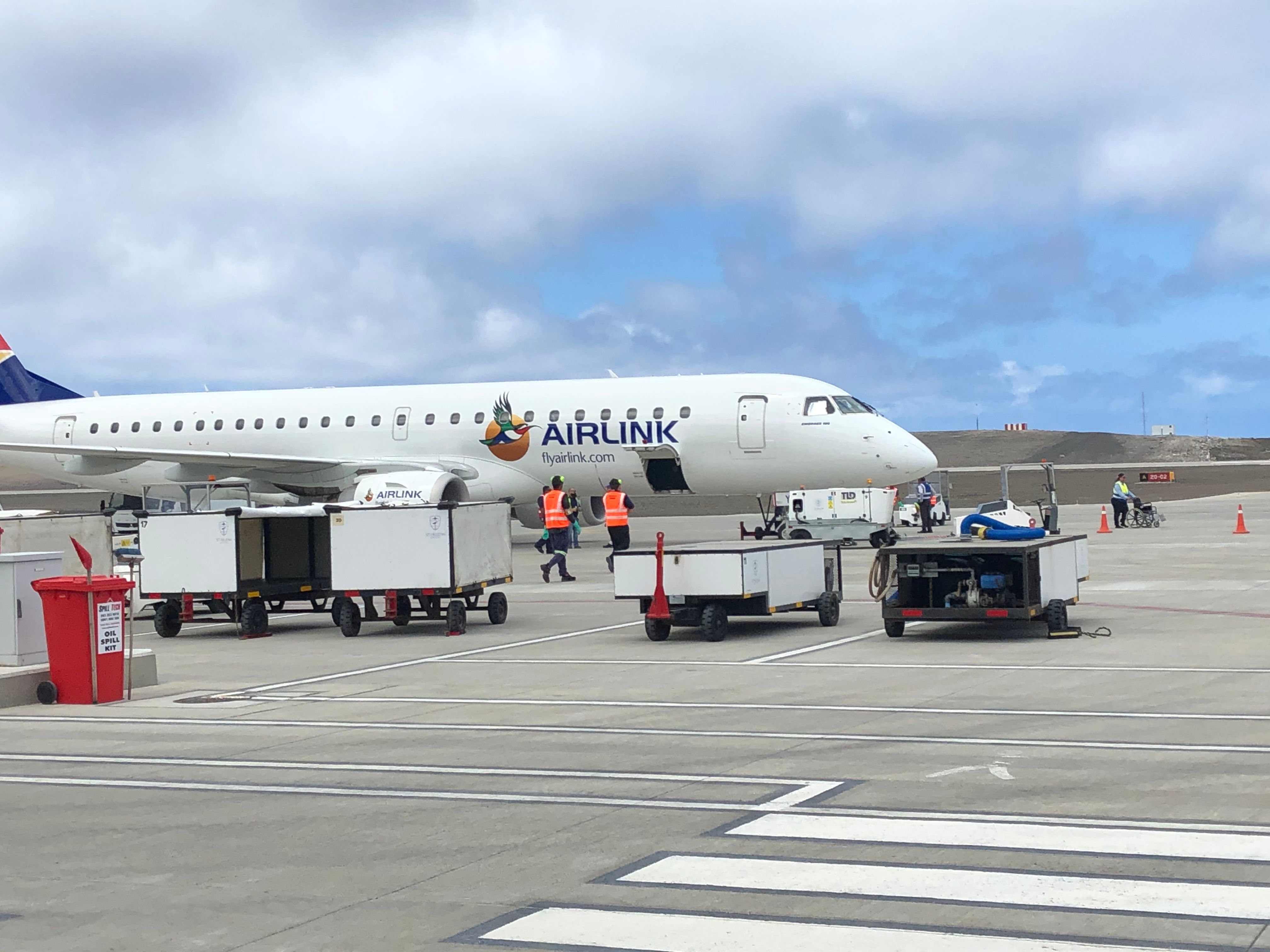 Airlink Embraer E190 at St. Helana airport