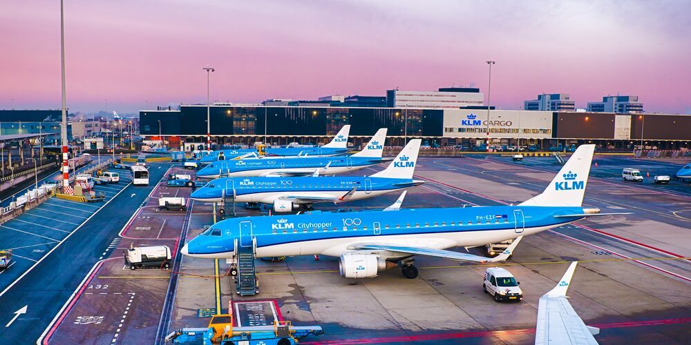KLM aircraft parked at amsterdam