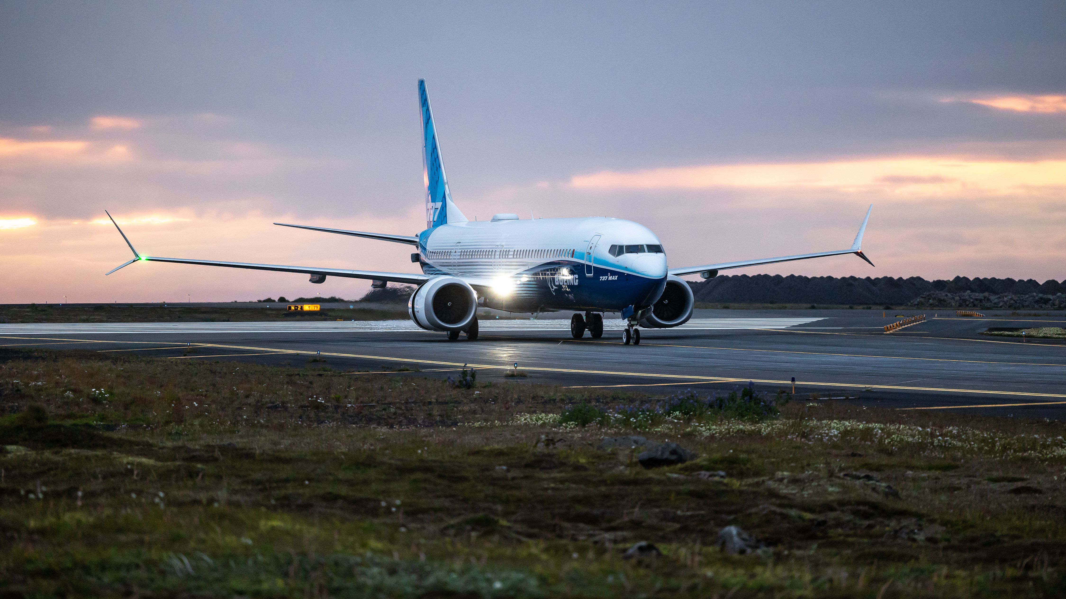 Boeing 737 MAX taxiing at Reykjavík–Keflavík Airport.