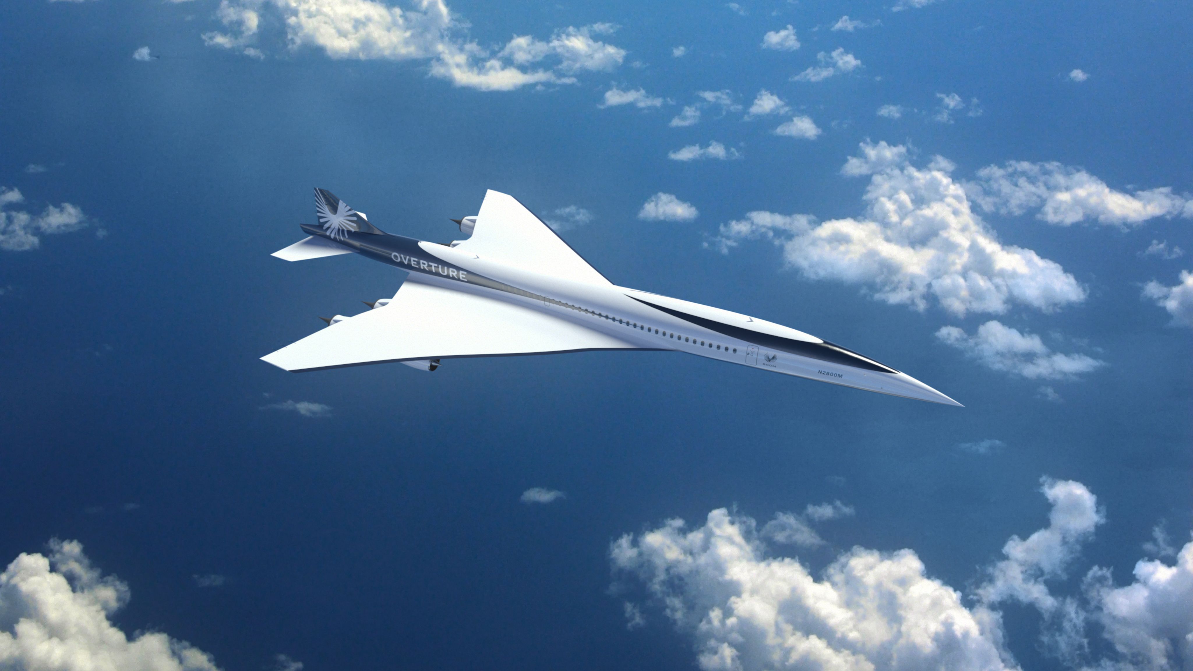 A render of Boom's Overture supersonic aircraft.