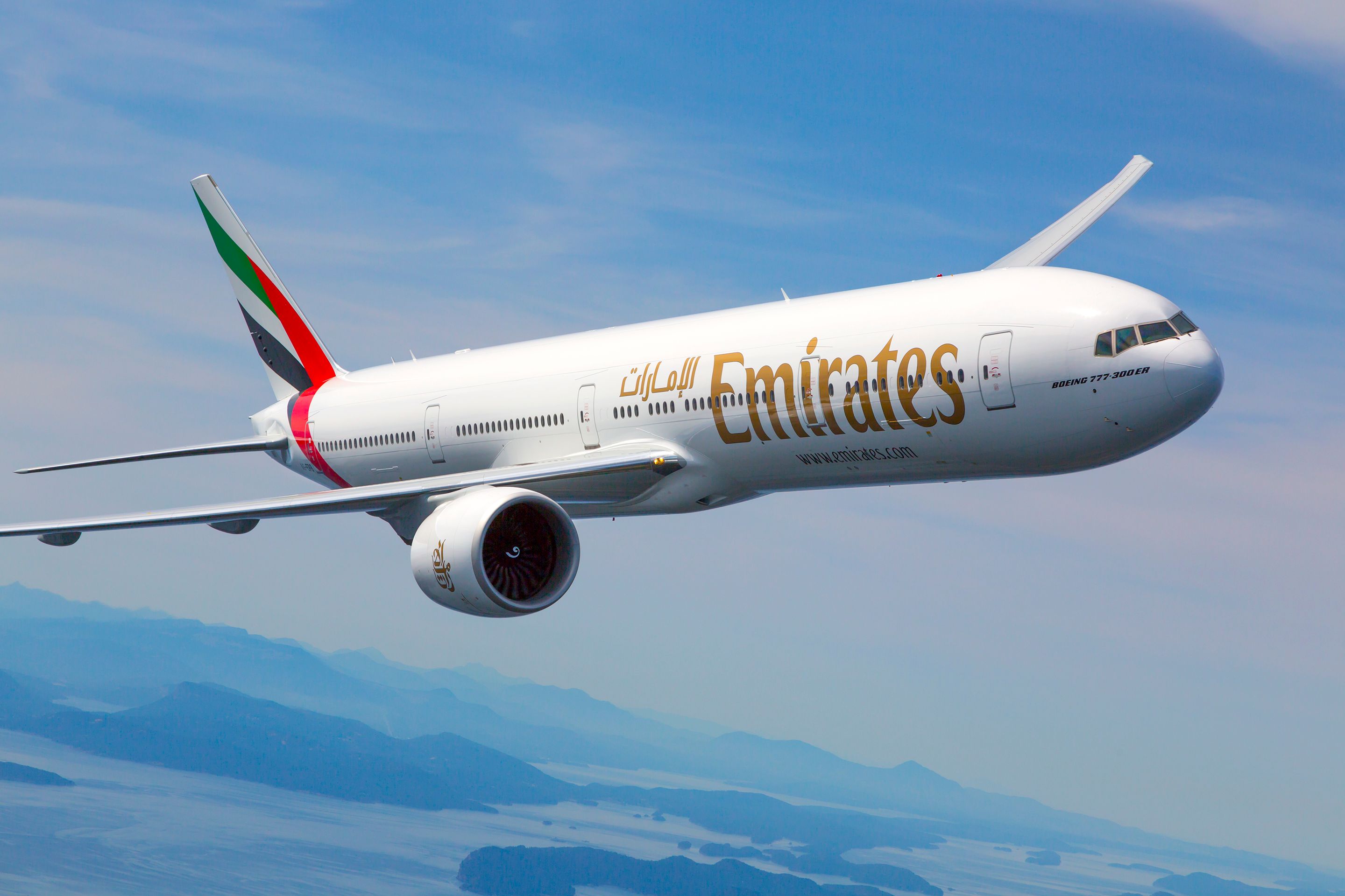 Emirates Boeing 777-300ER in flight