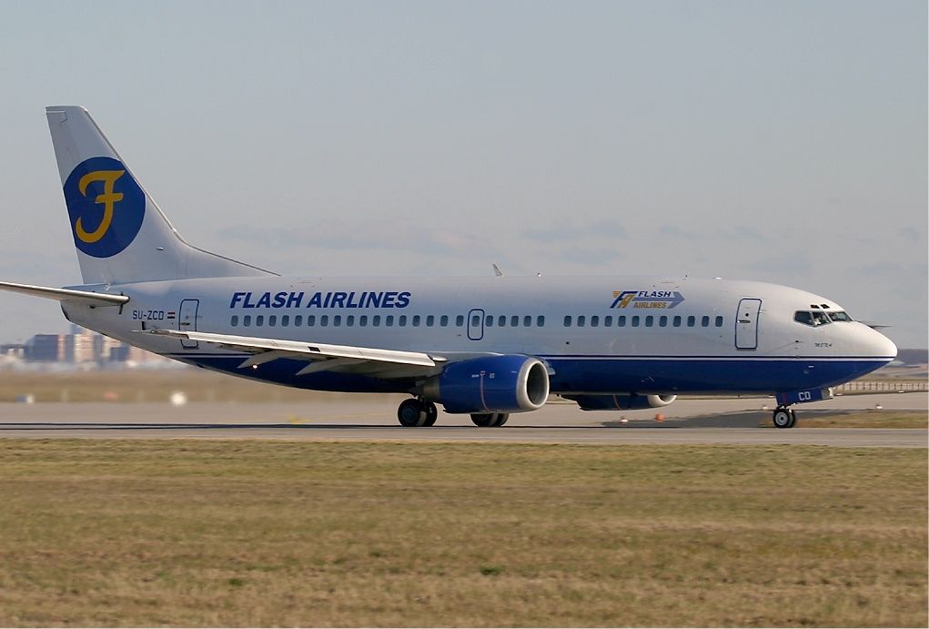 Flash Airlines Boeing 737-300 on a taxiway