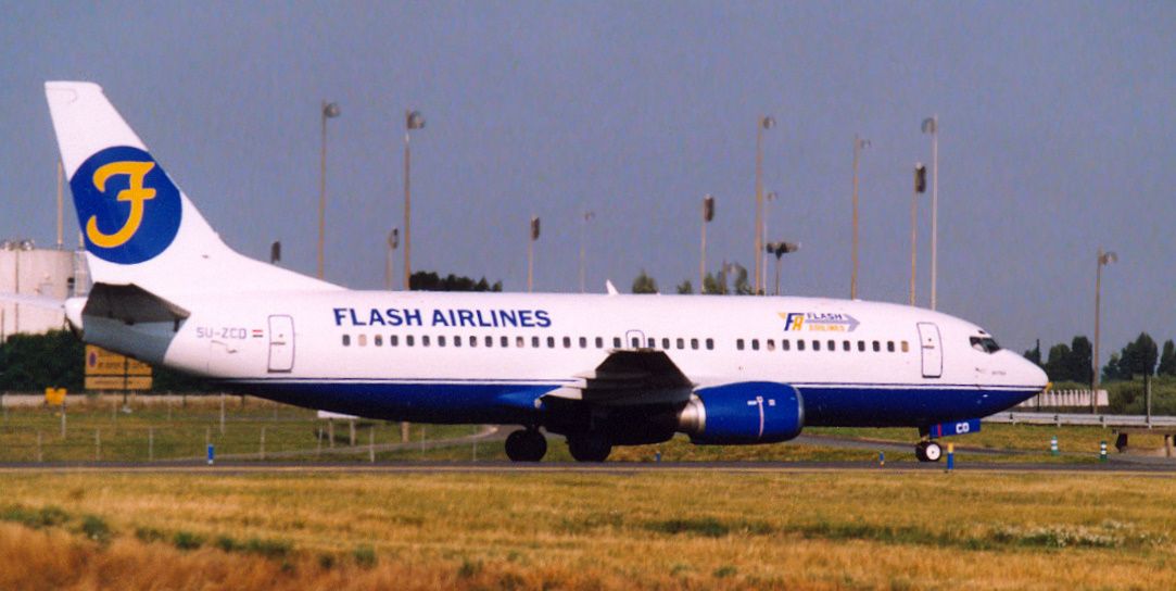 Flash Airlines Boeing 737-3Q8 SU-ZCD on a taxiway at CDG Airport