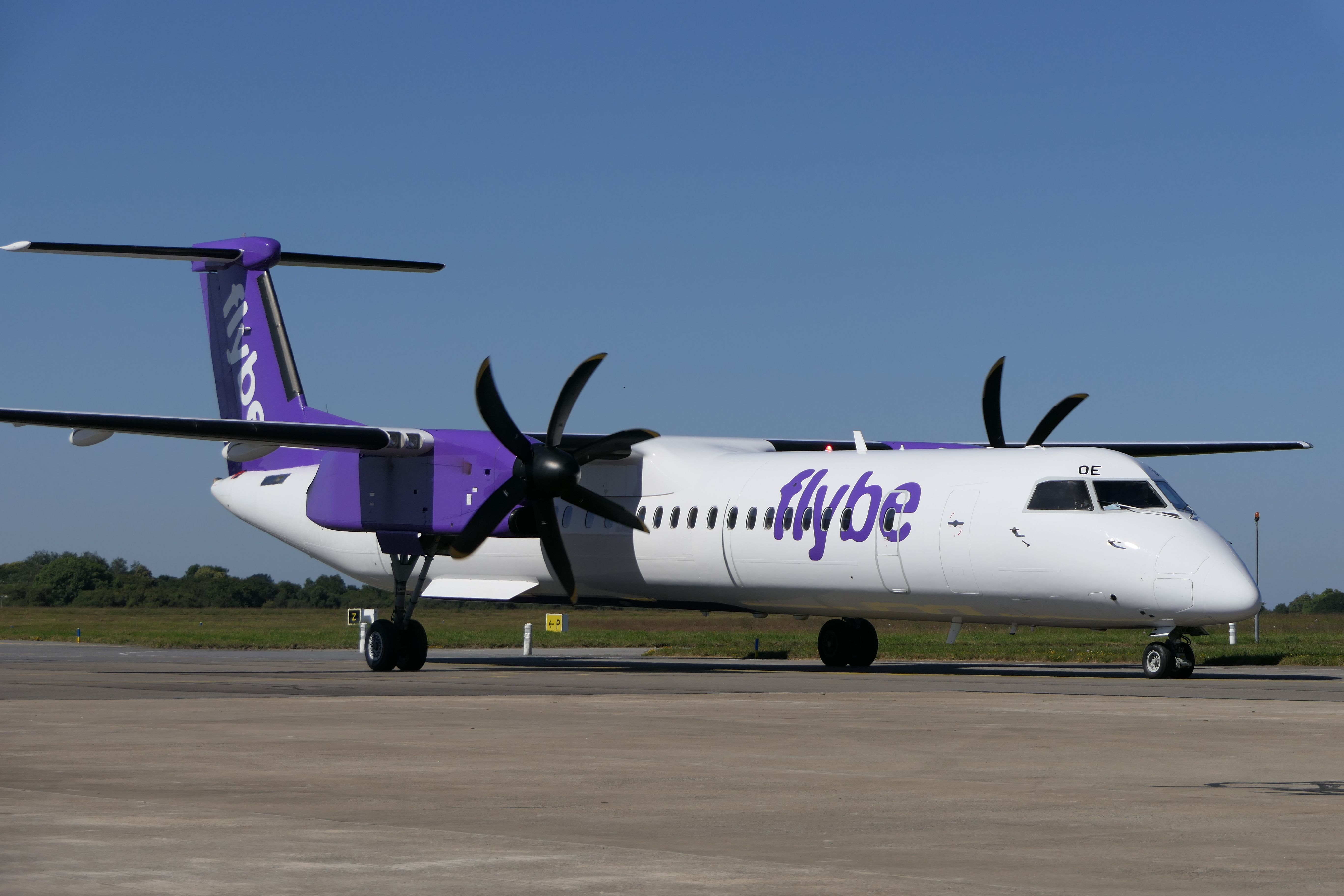 A new Flybe aircraft on the runway