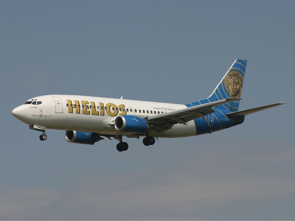 A Helios Airways Boeing 737-300, registration 5B-DBY, coming in for landing.