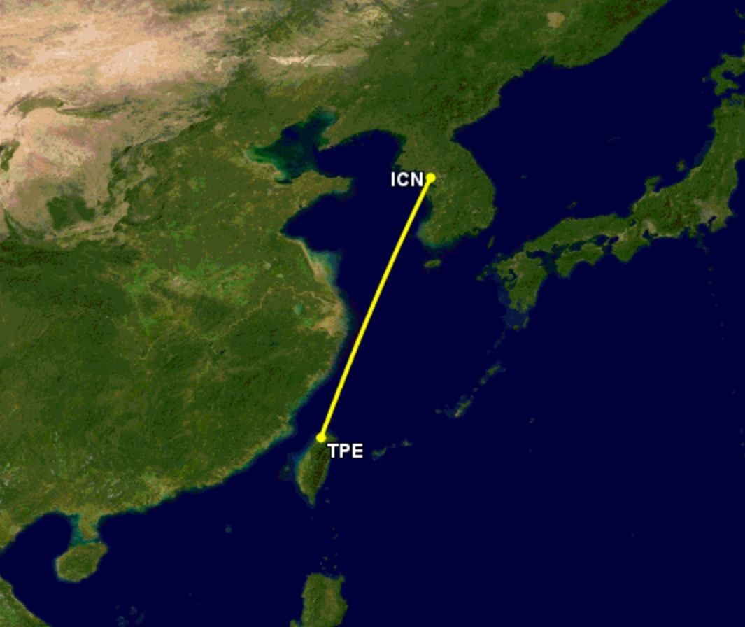 Korean Air A380 Seoul to Taipei
