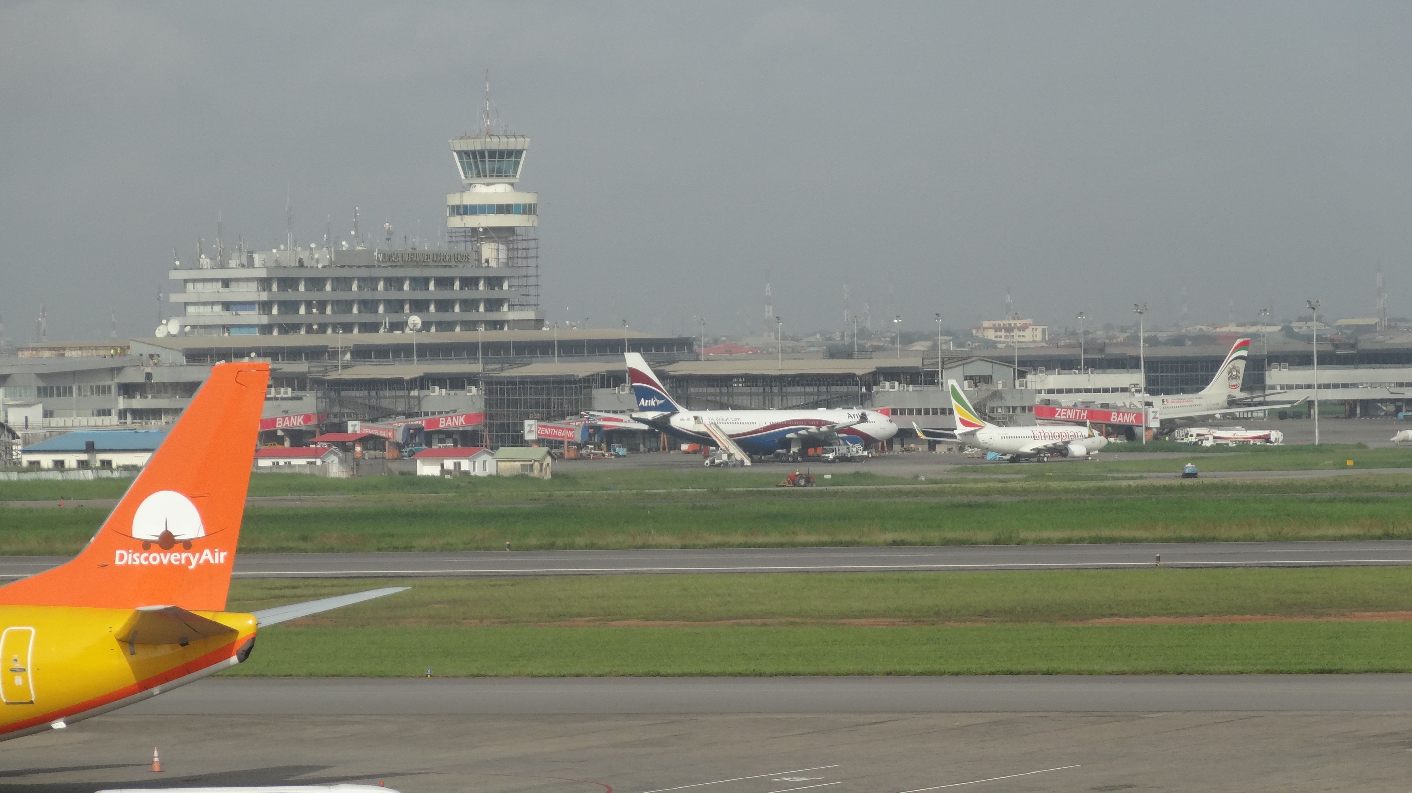 Planes at an airport in Nigeria