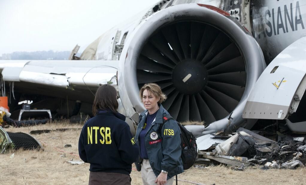 NTSB Investigators Asiana Flight 214 Engine Wreckage