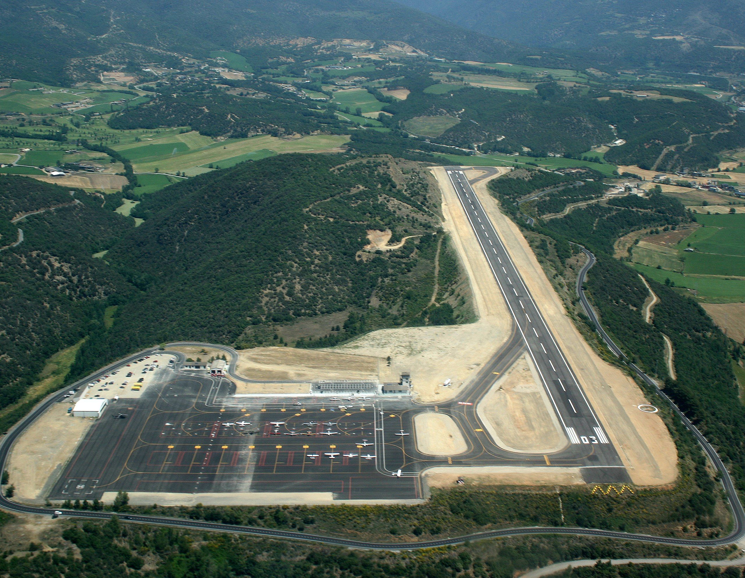 Aerial view of Andorra–La Seu d'Urgell Airport.