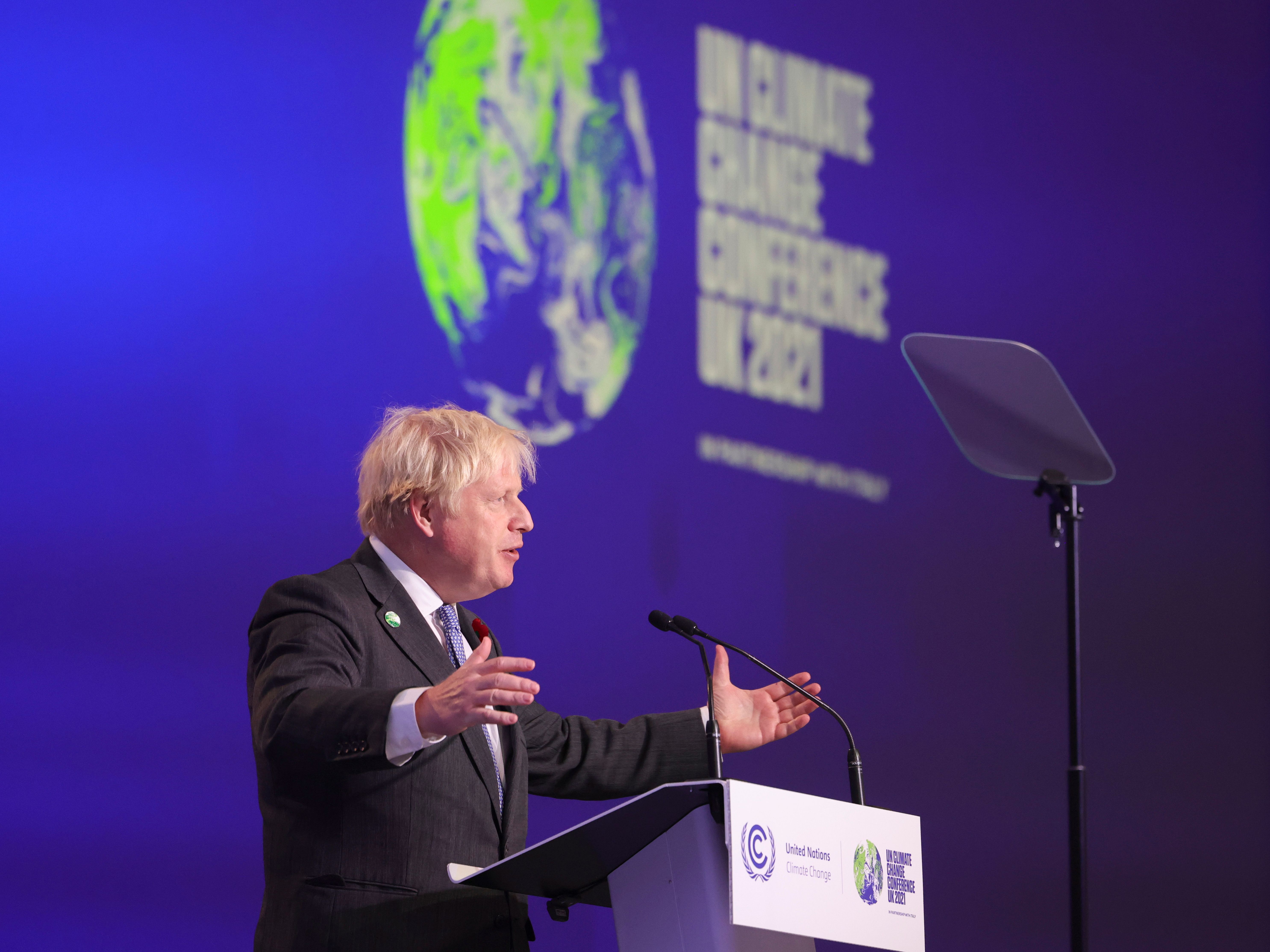 Boris Johnson at COP26 Summit in Cornwall, 2021