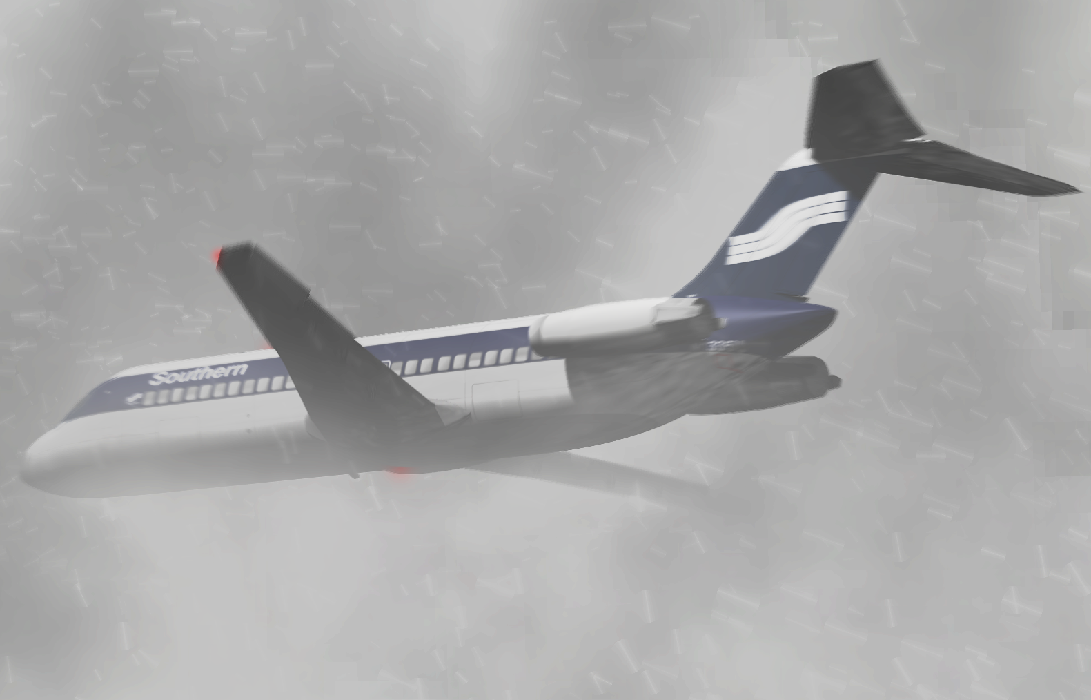 Southern Airlines flight 242 image - into the storm