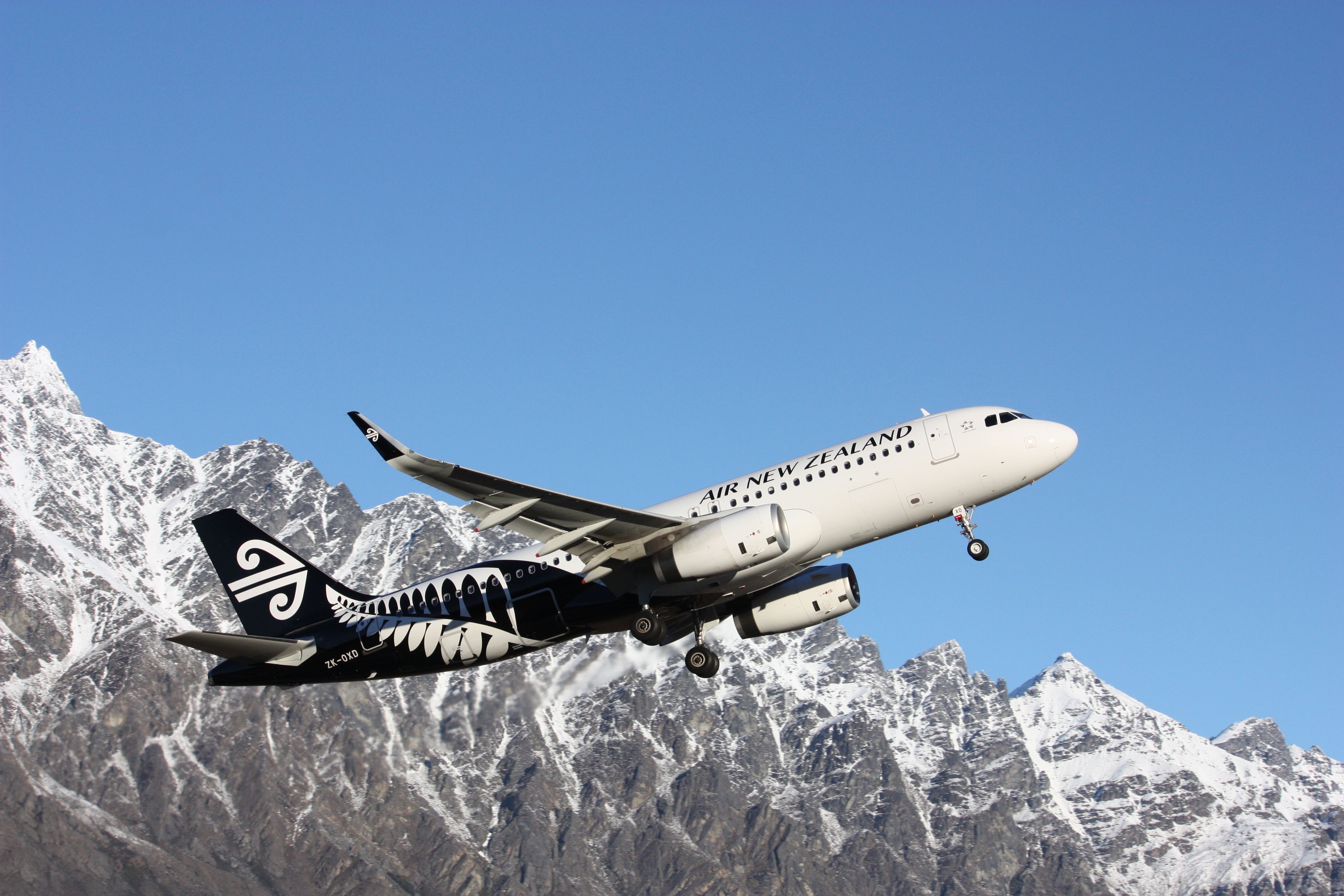 Air New Zealand taking off from Queenstown