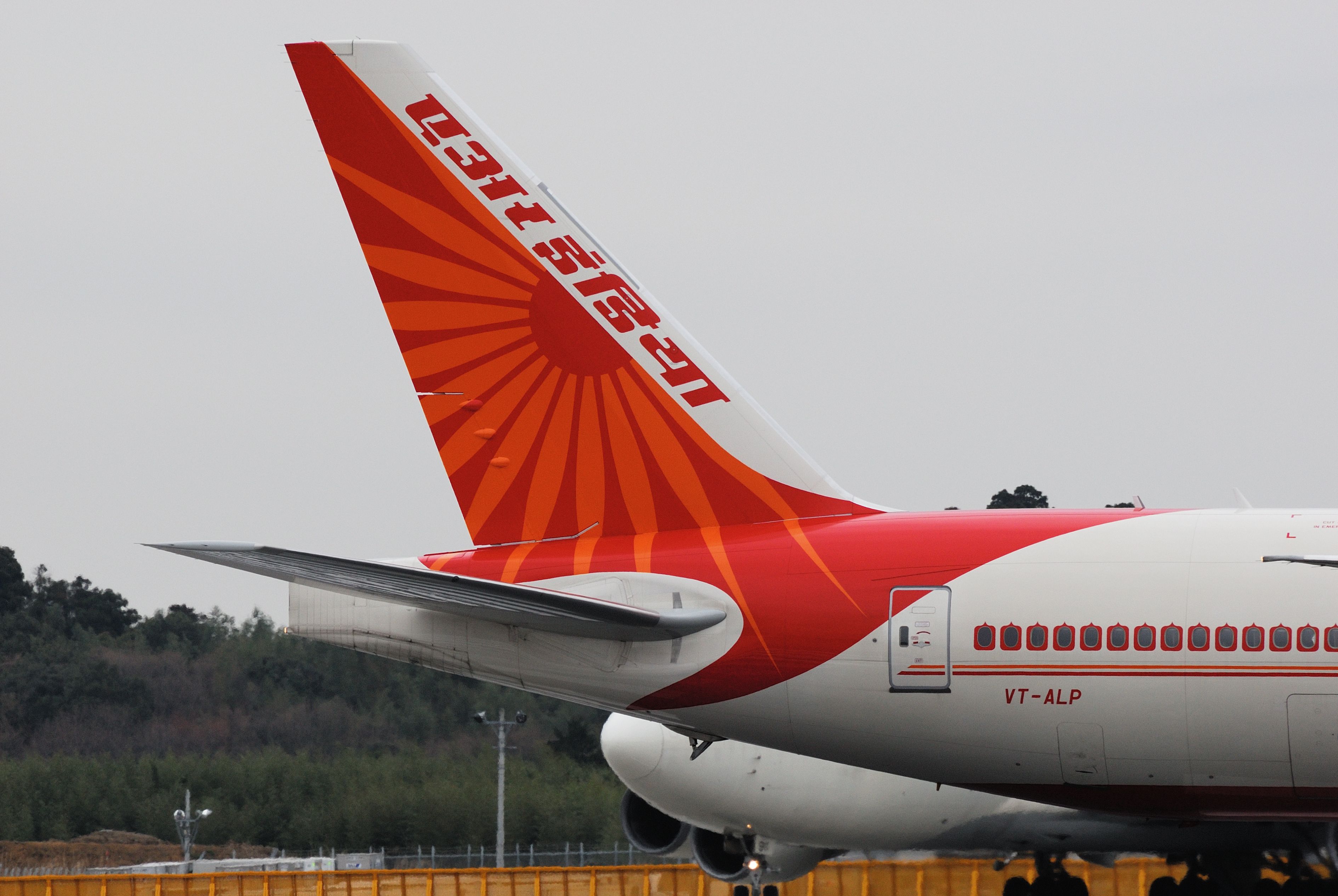 Tail of an Air India Boeing 777