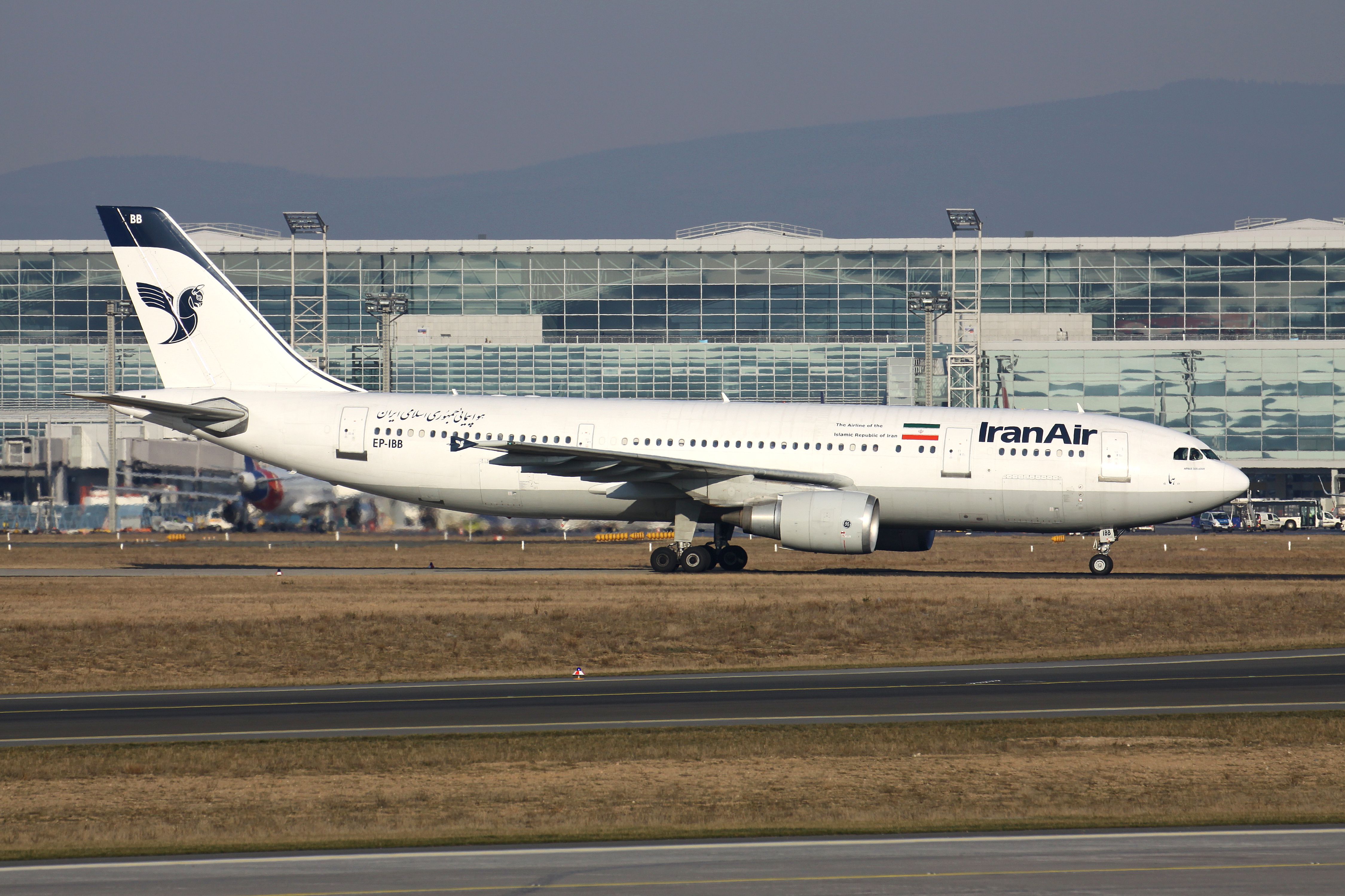 An Iran Air Airbus A300 taxiing to the runway.
