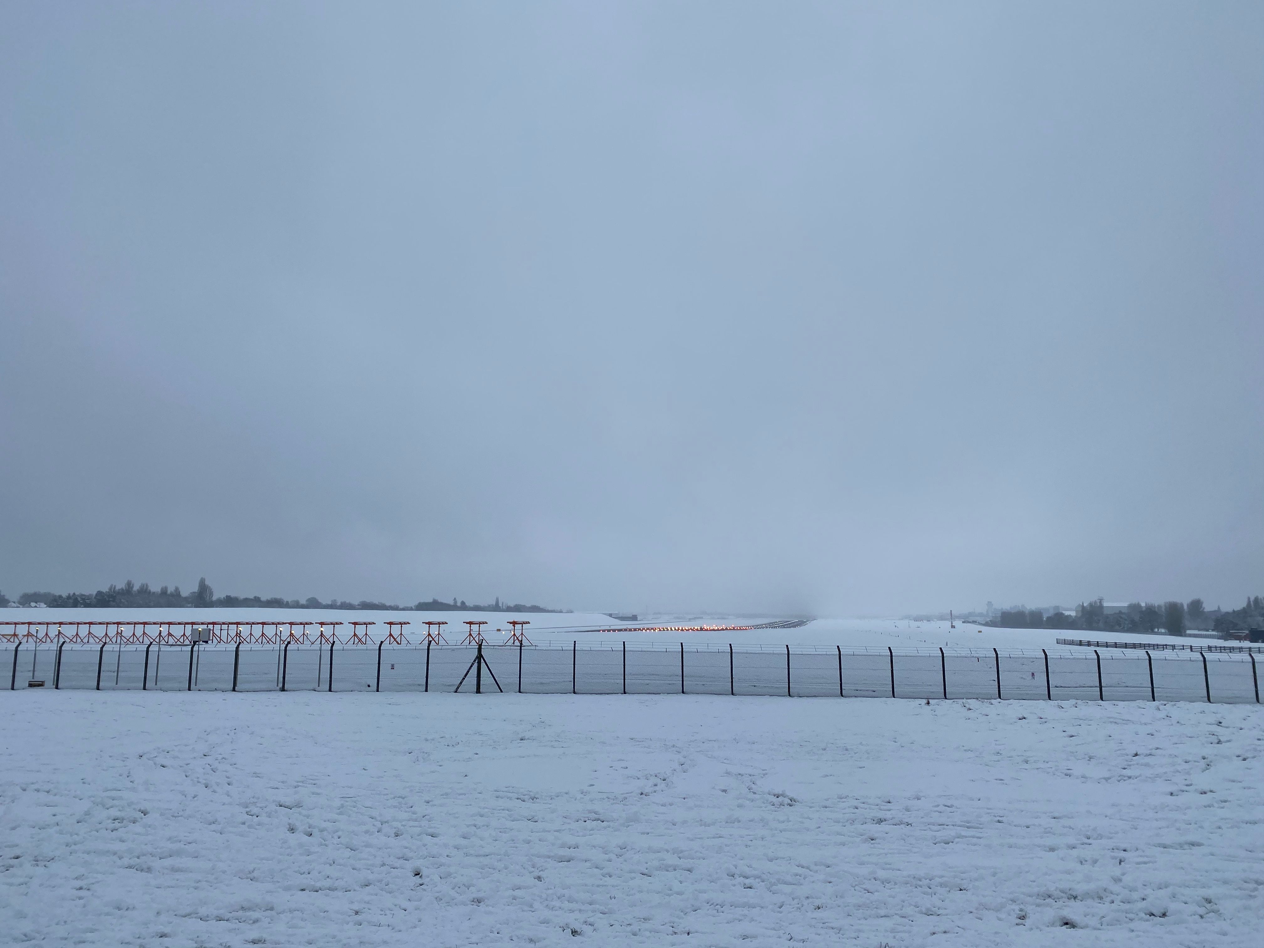 Manchester Airport Closes Both Runways Due To Heavy Snowfall 