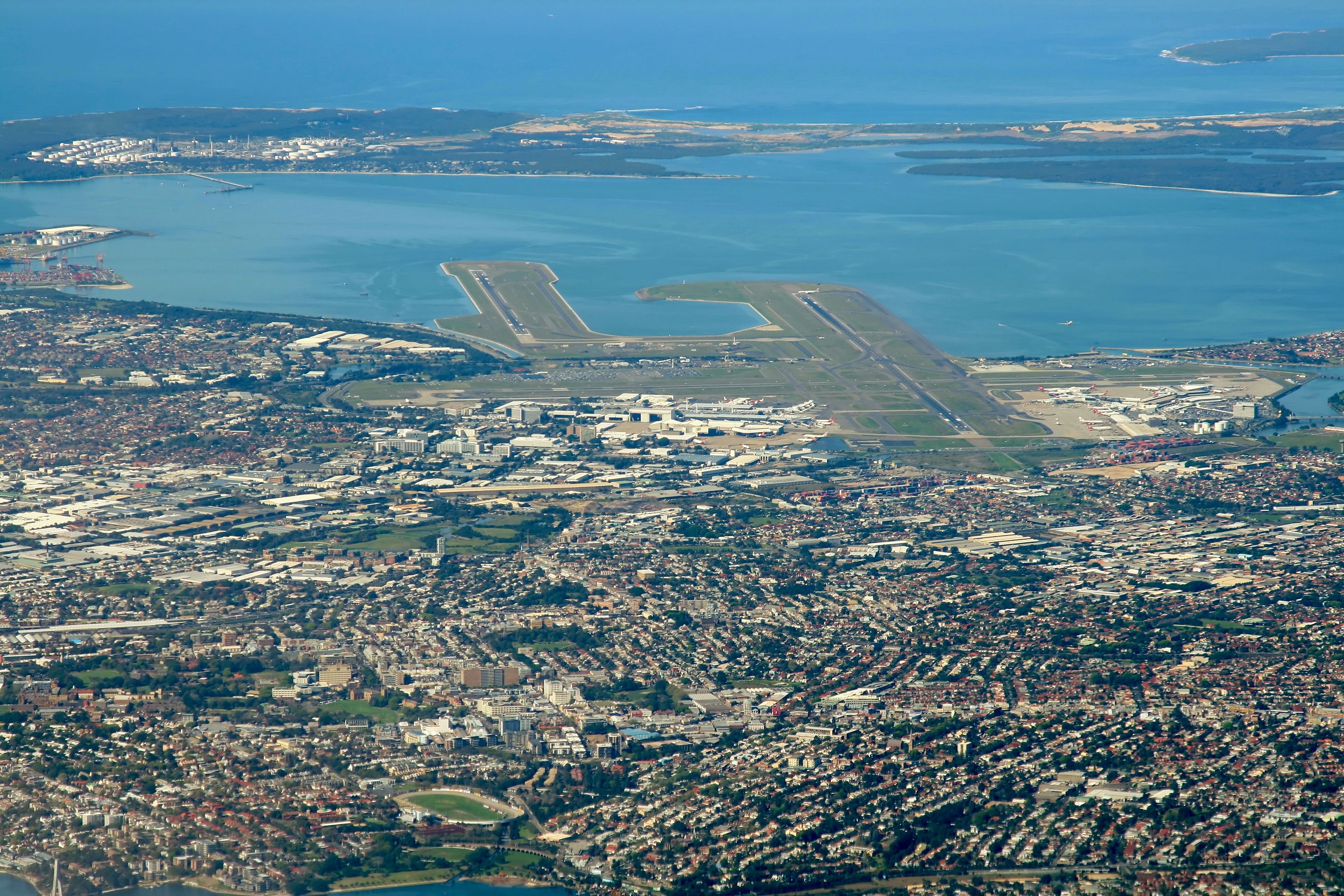 Sydney Airport runways at Botany Bay