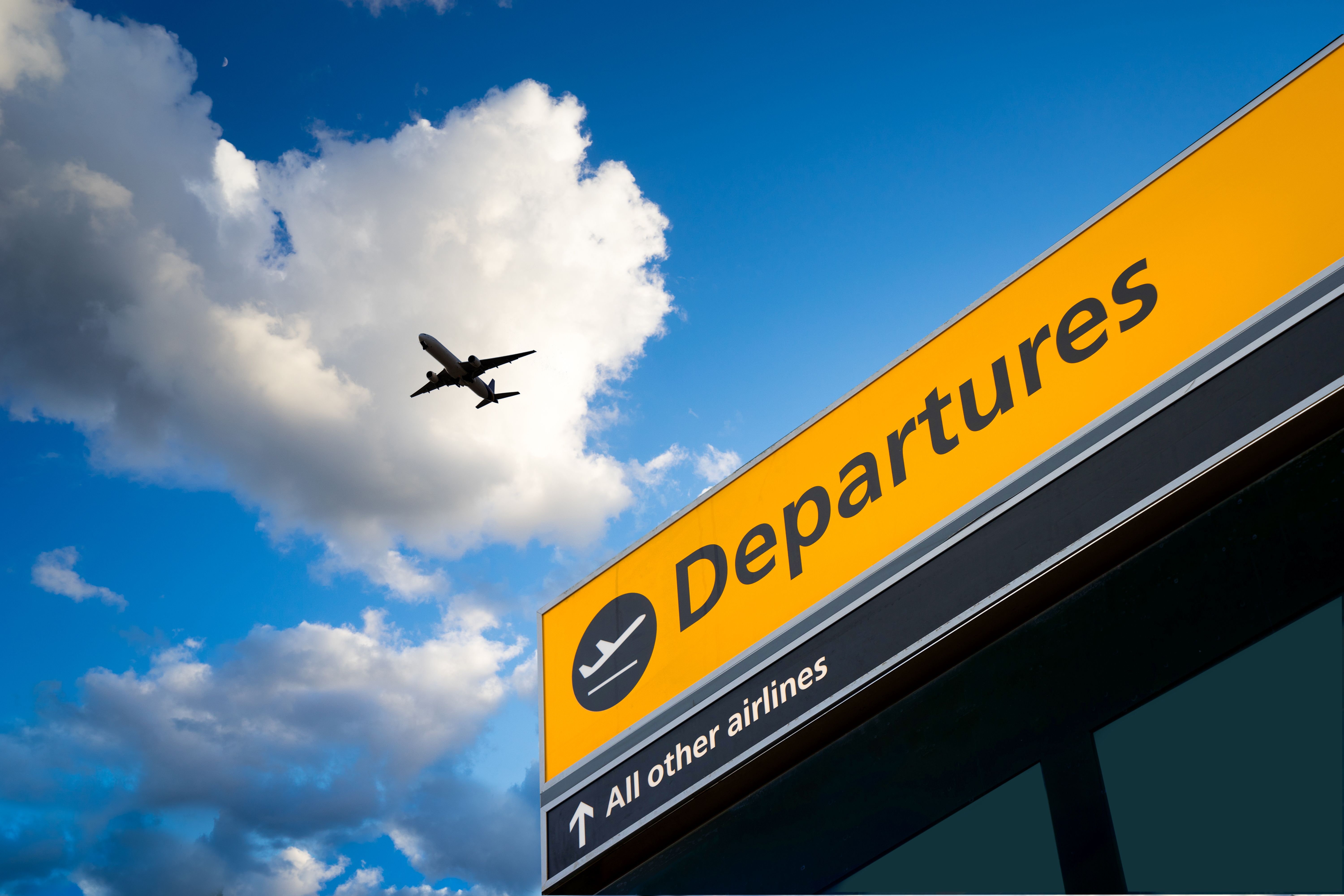 departures sign at heathrow
