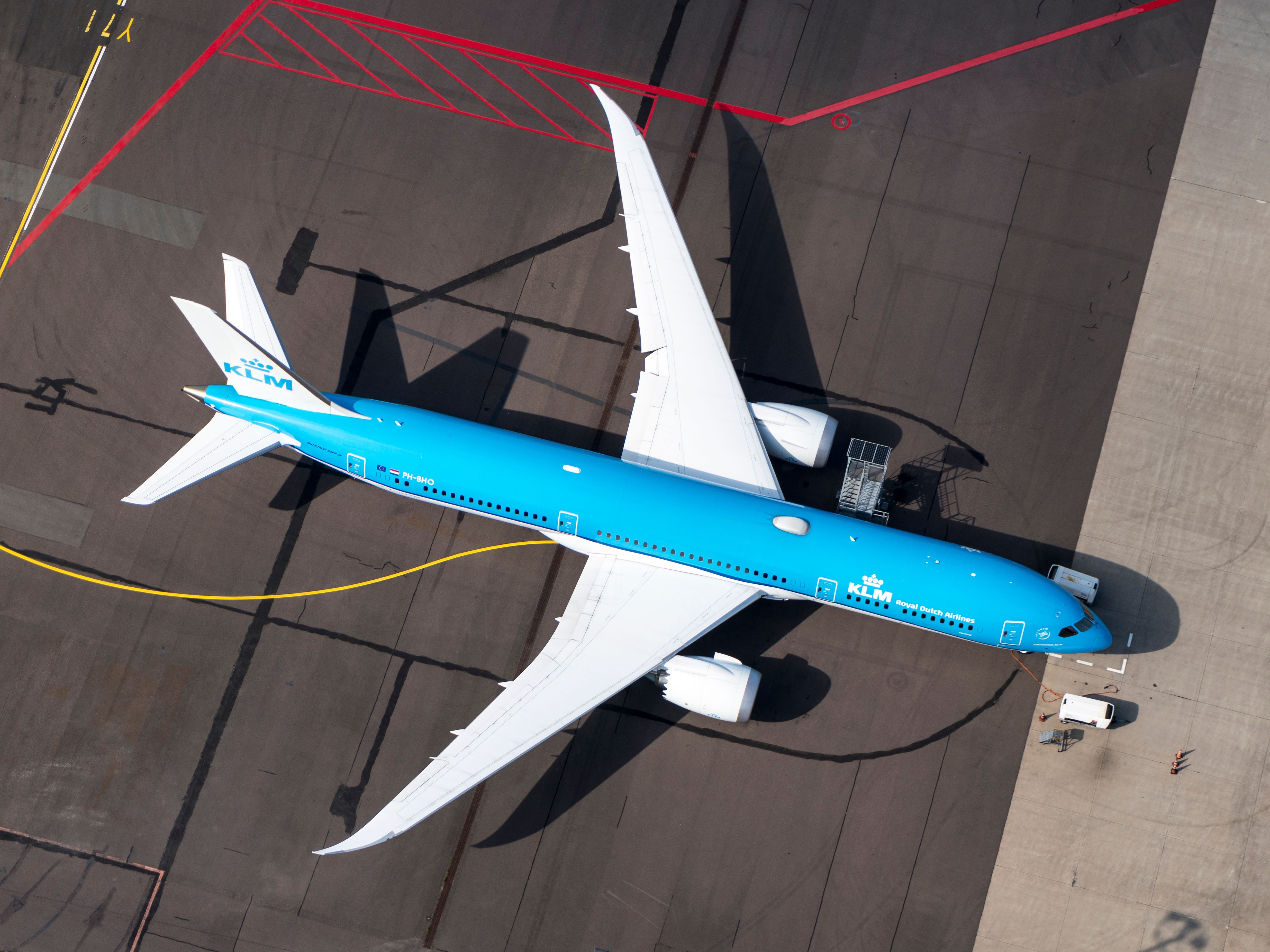 KLM aircraft from above