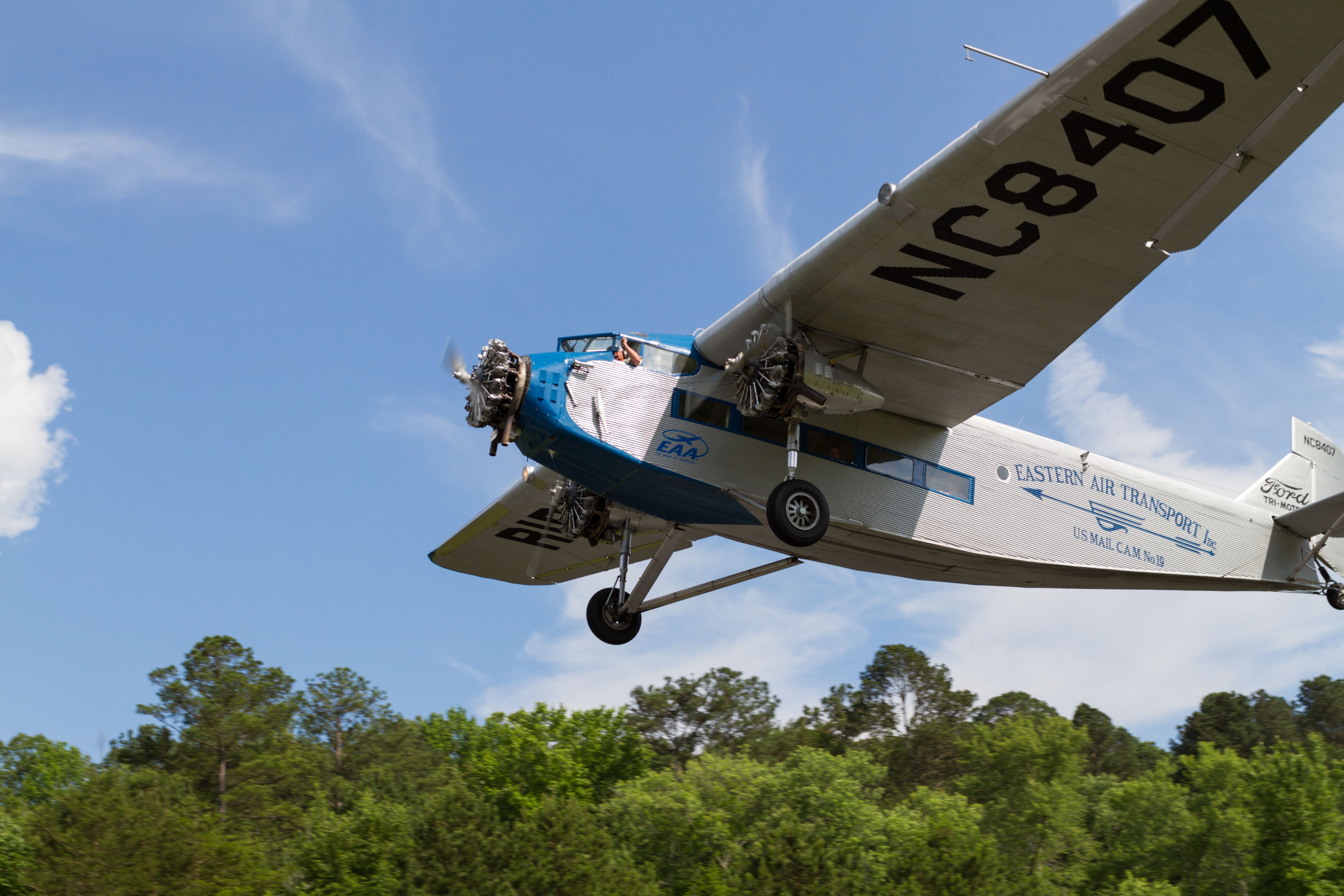 A 1929 Ford 4-AT-E Tri-motor airplane, operated by the Experimental Aircraft Association