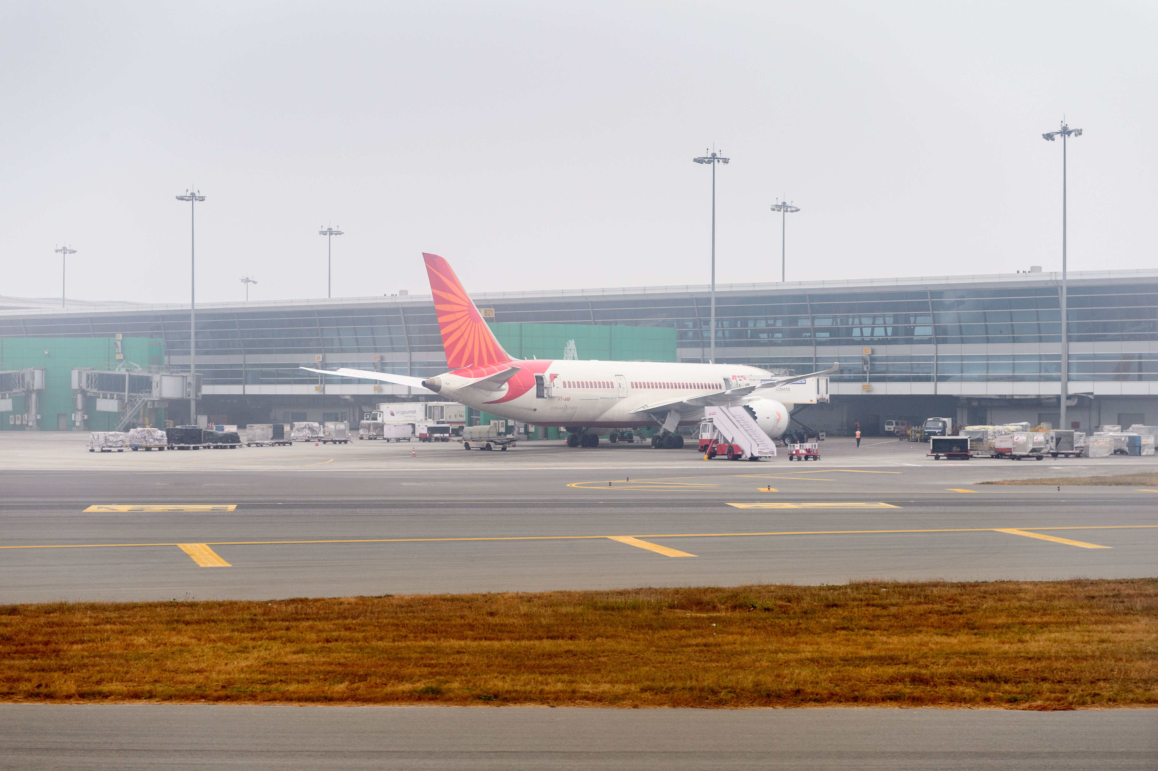 Air India Boeing 787 parked at Delhi airport