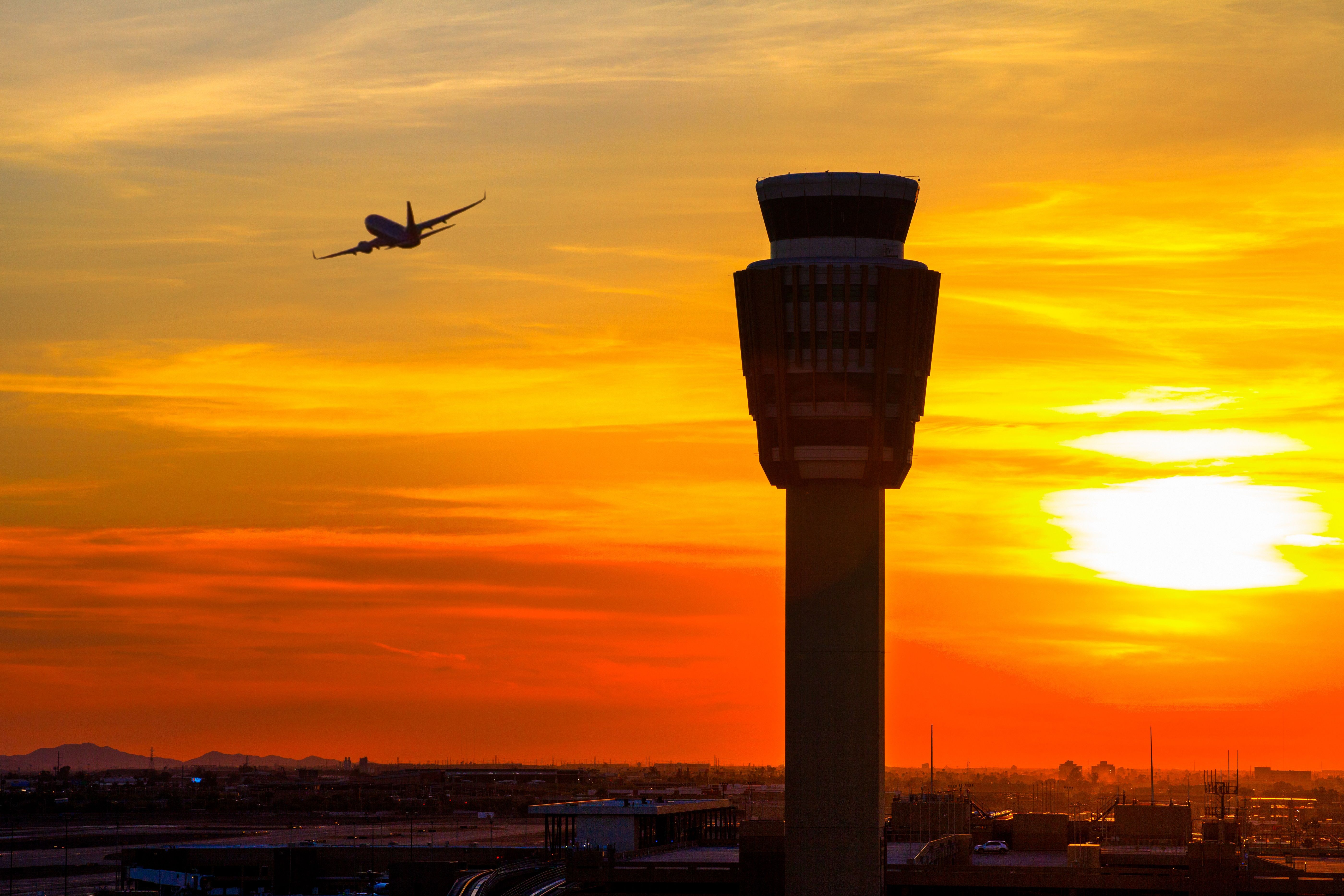 Phoenix Airport ATC Tower Sunset