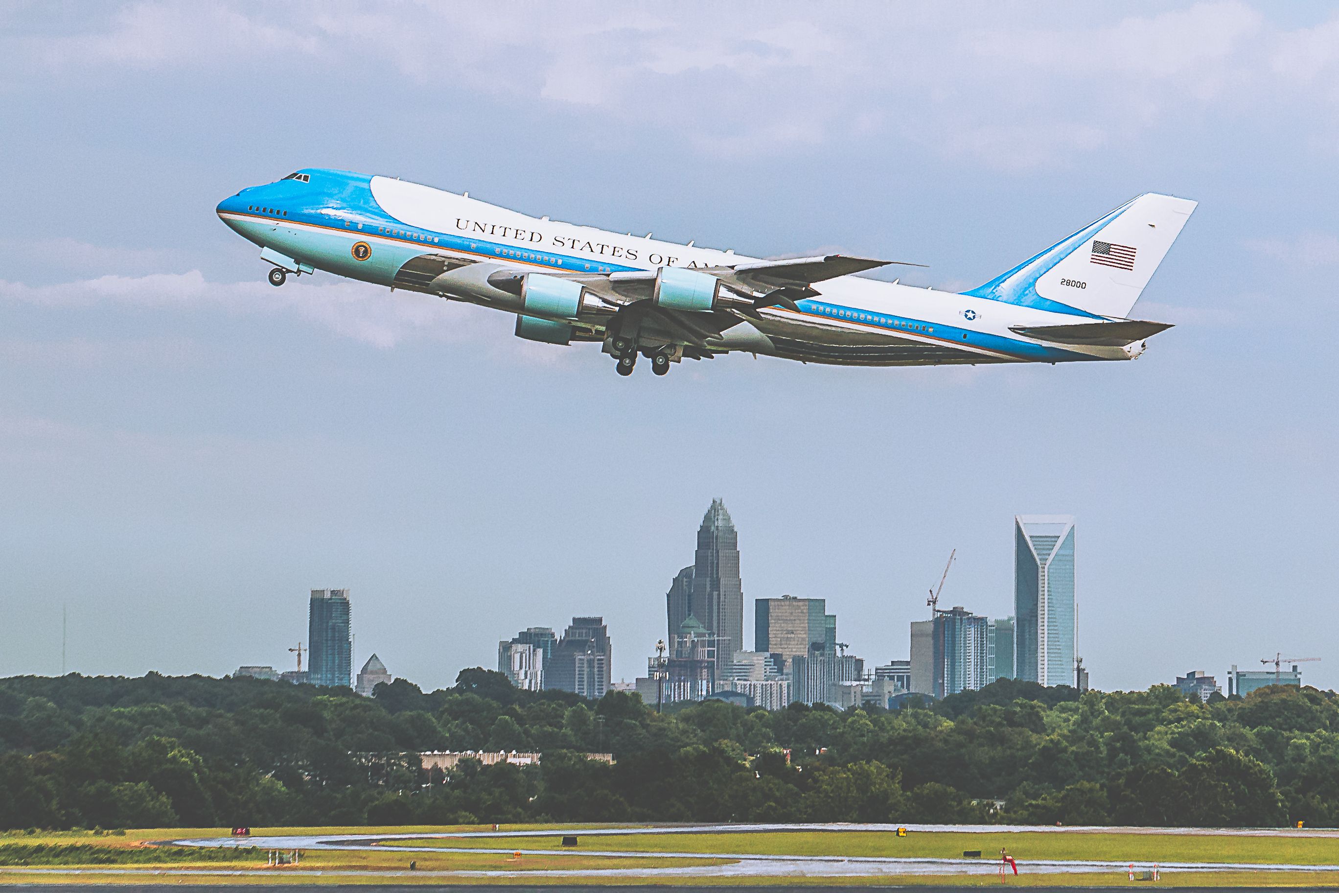 Air Force One Departing from Charlotte Douglas International Airport.