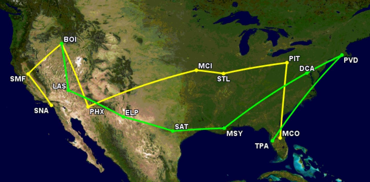 Southwest Airlines' Day-Long Multi-Leg Flights Have Up To 6 Stops