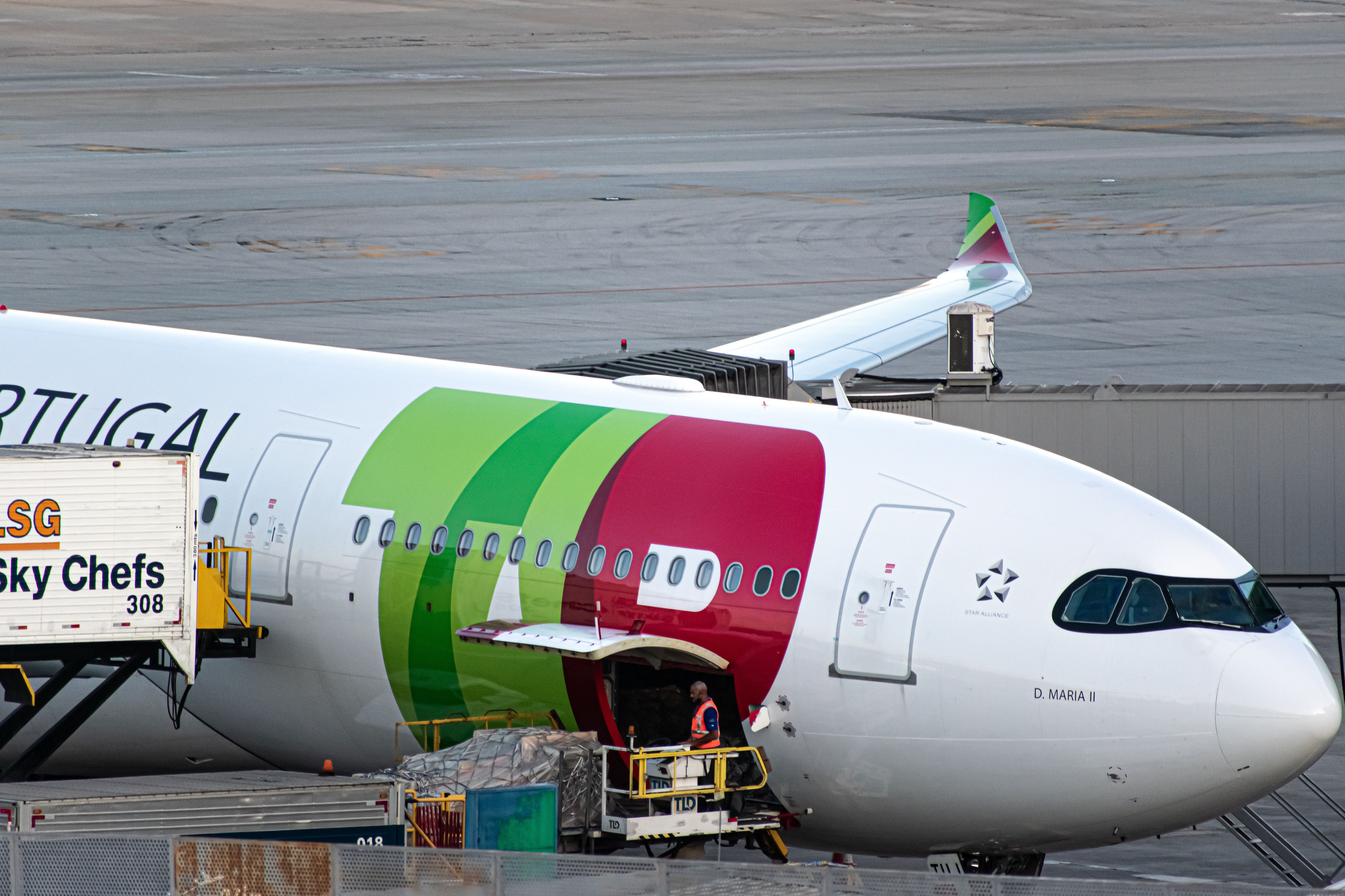 TAP Airbus A330-900 at gate at GRU