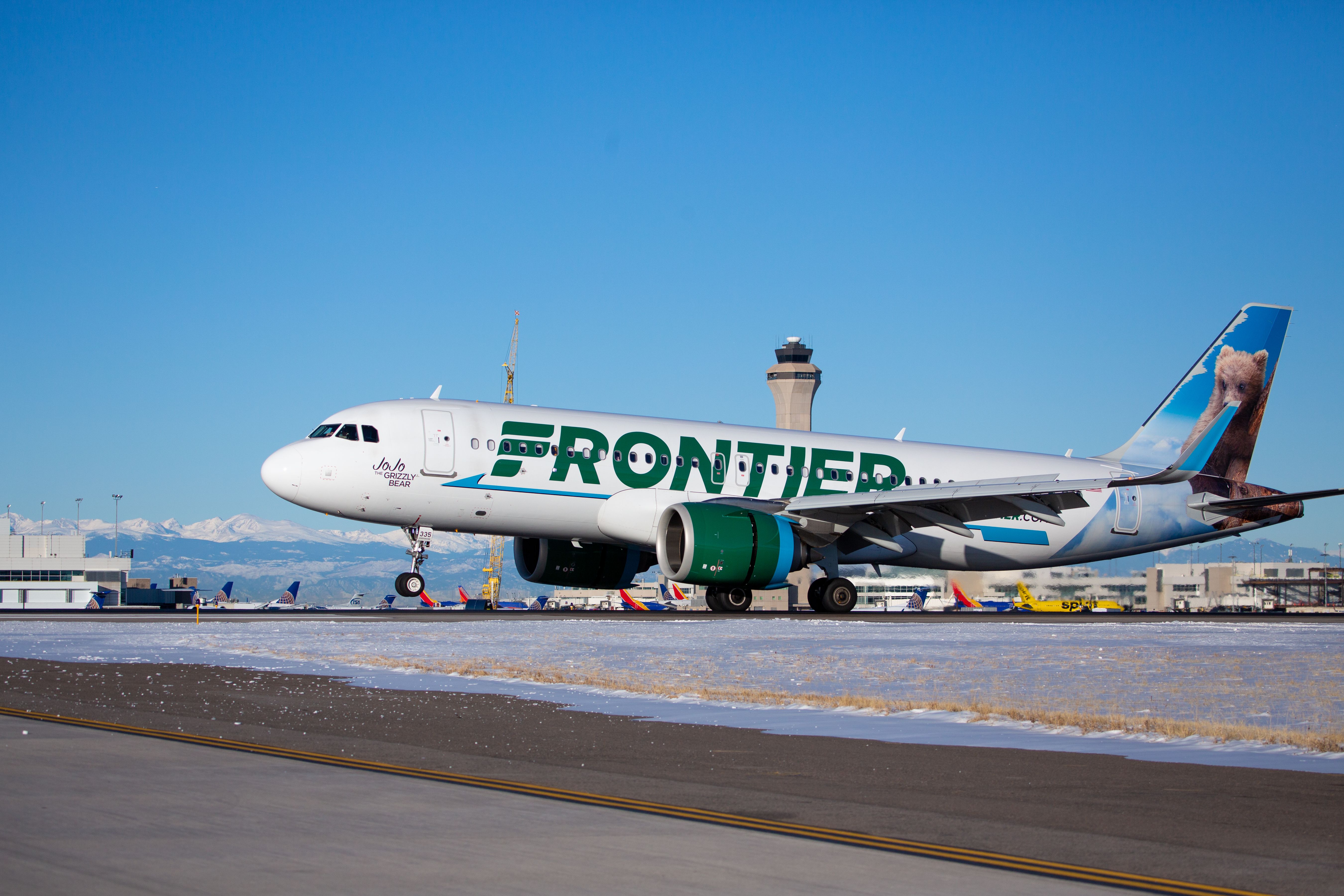 Frontier Airbus Landing at Airport