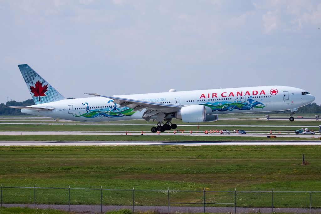 Air Canada Boeing 777-300ER in the Vancouver 2010 Olympic livery.