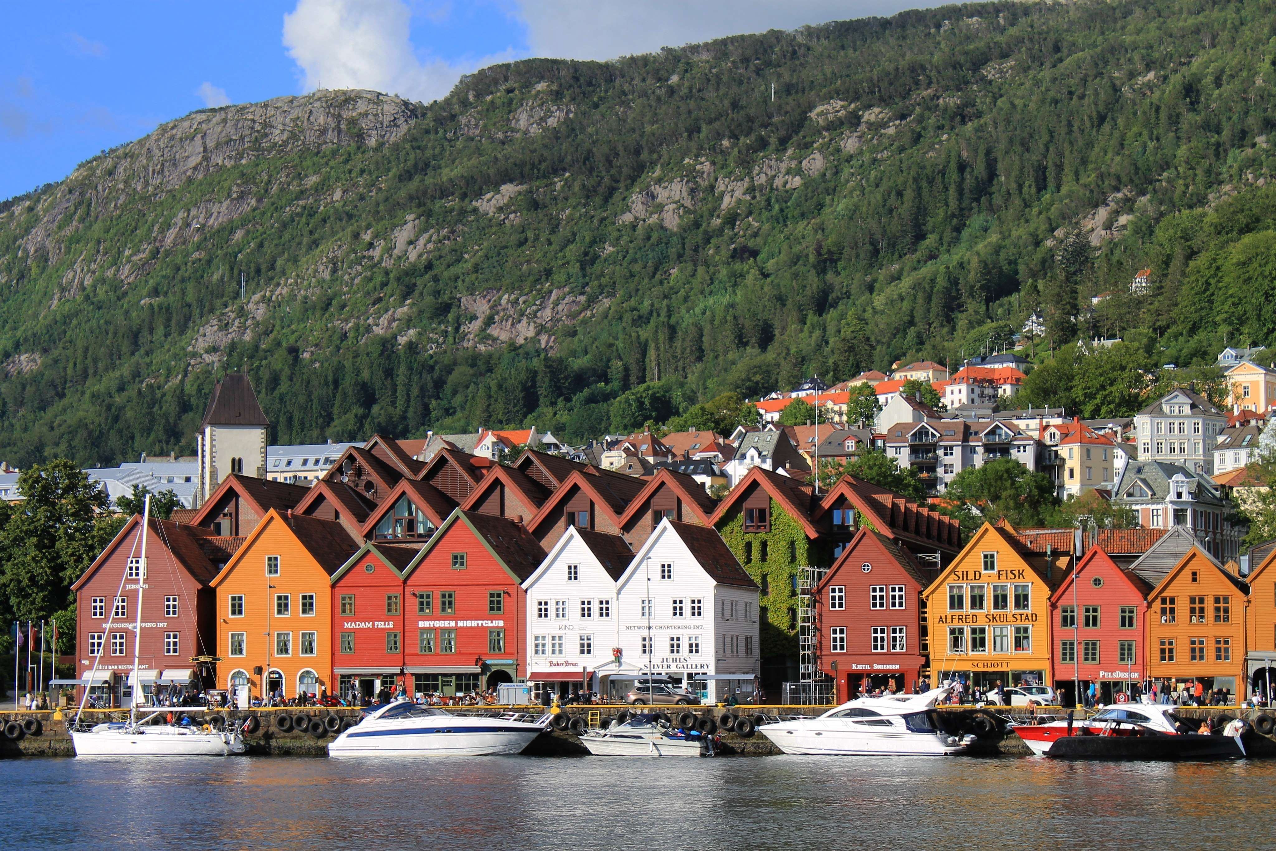 Bergen, is renowned for its Bryggen harbour district