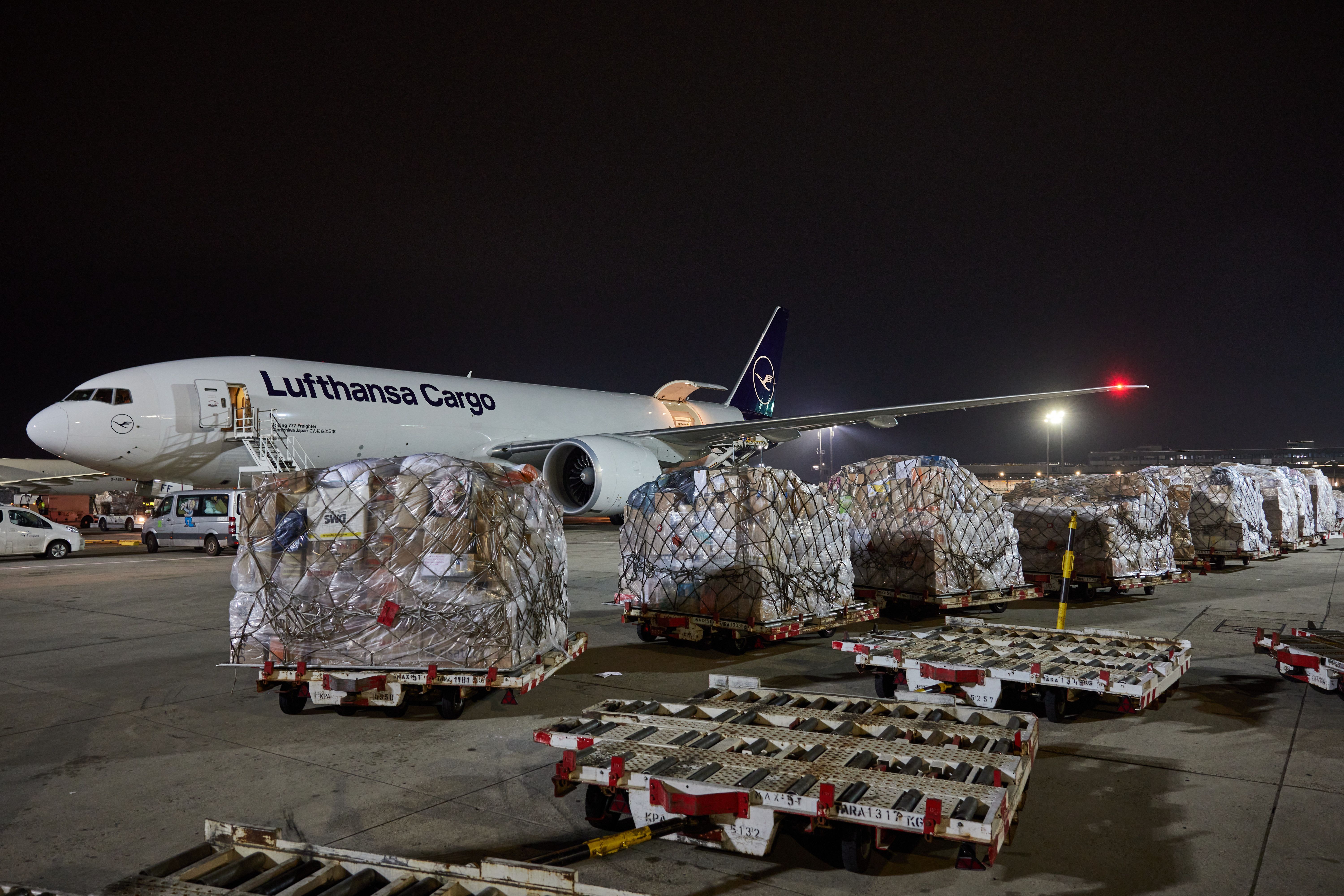Lufthansa Air Cargo Loading Supplies