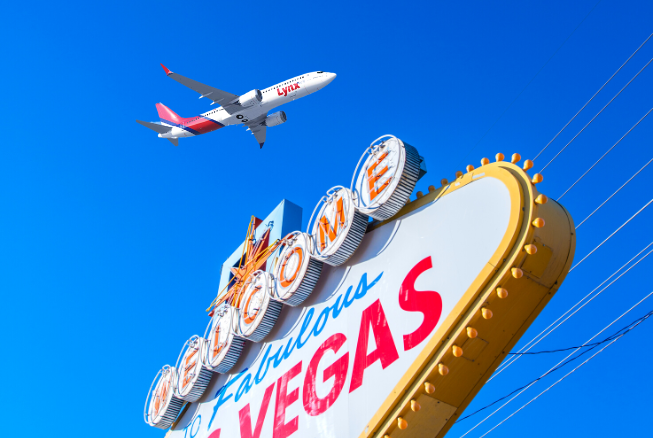 Lynx Air Boeing 737 overflies Las Vegas