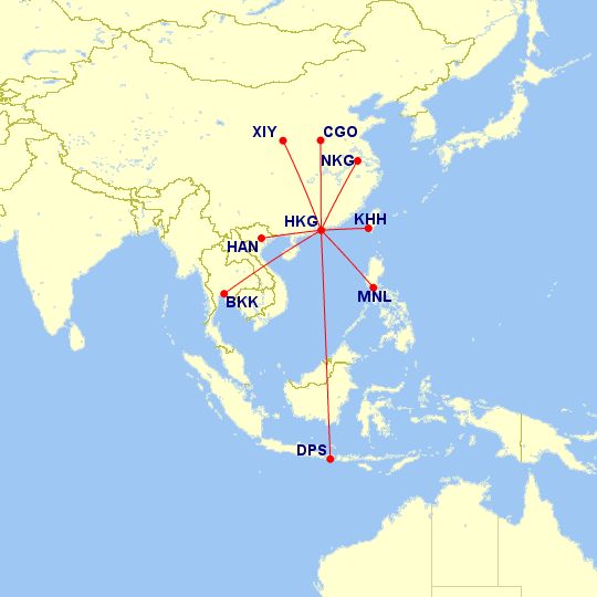 Cathay Pacific A321neo map