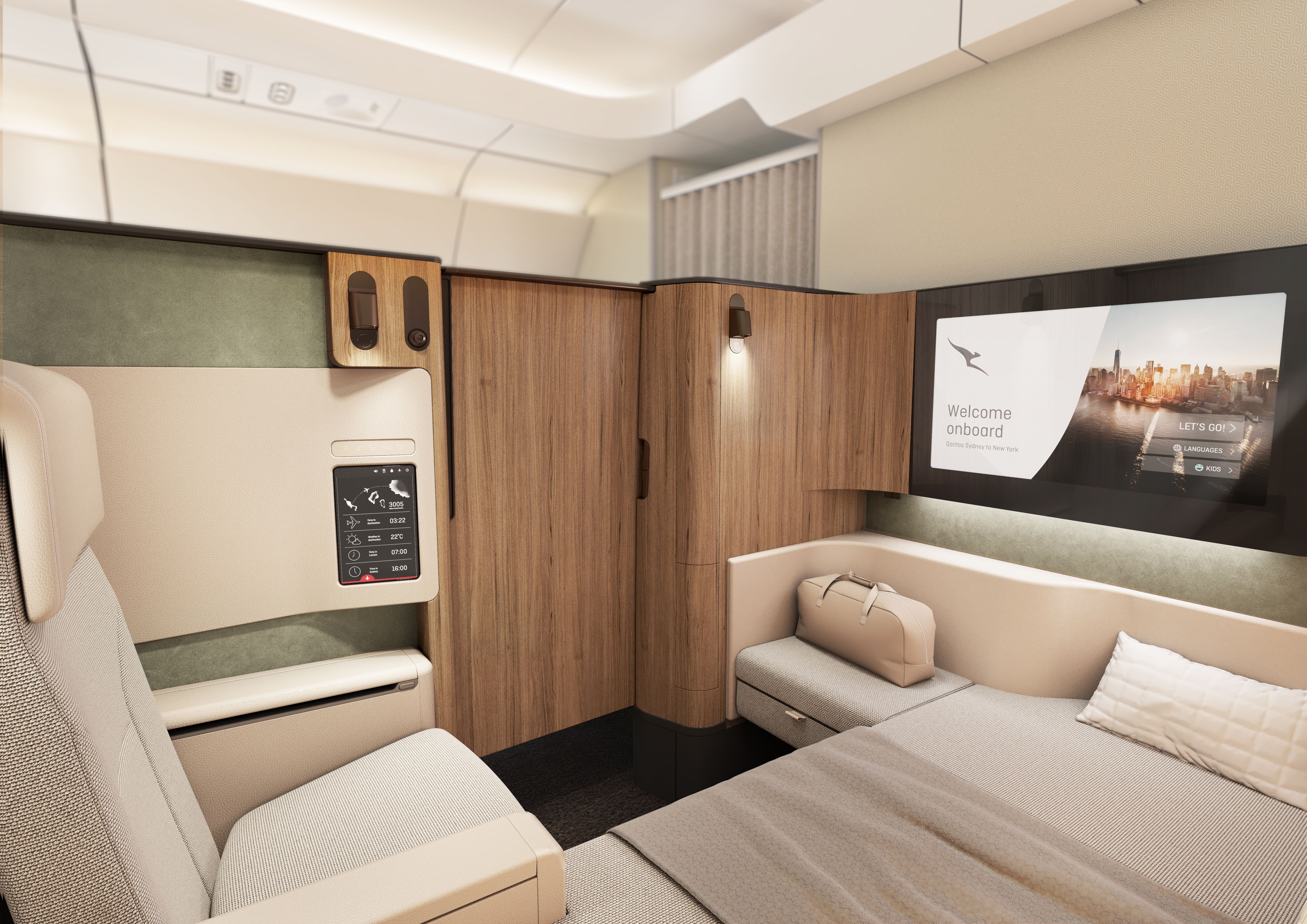 Qantas First suite A350 Project Sunrise