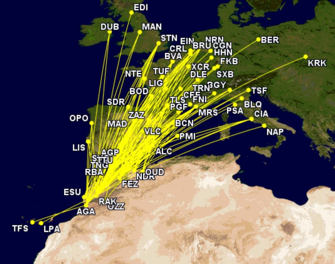 Ryanair Morocco summer 2023 network