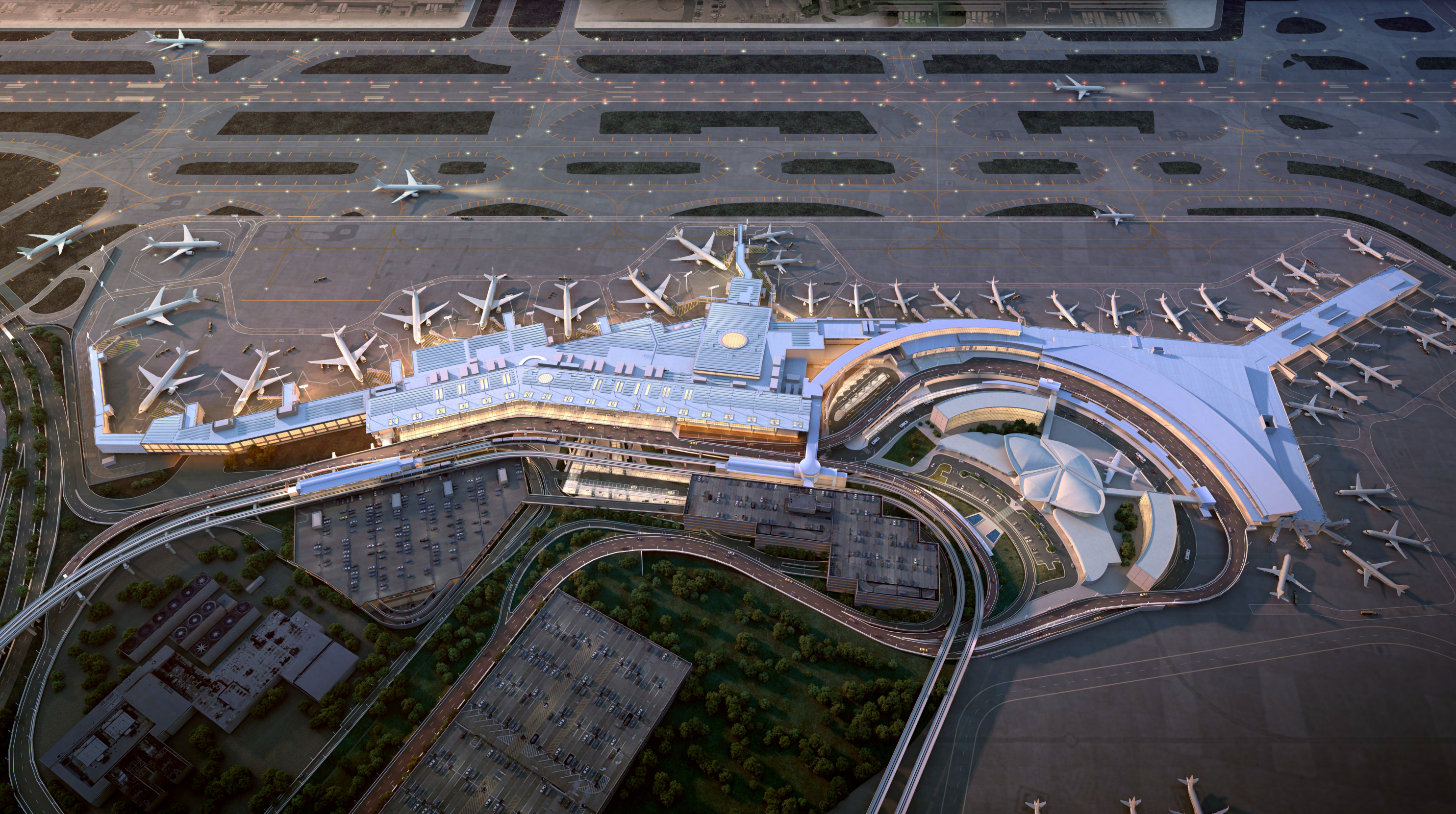 Updated renderings of the new Terminal 6 at JFK Airport.
