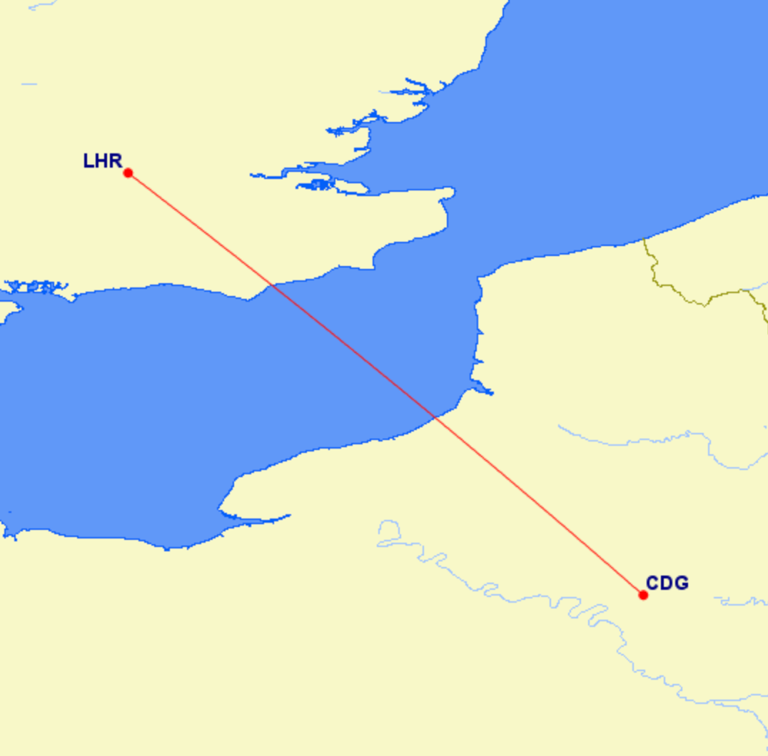 LHR-CDG Route Map