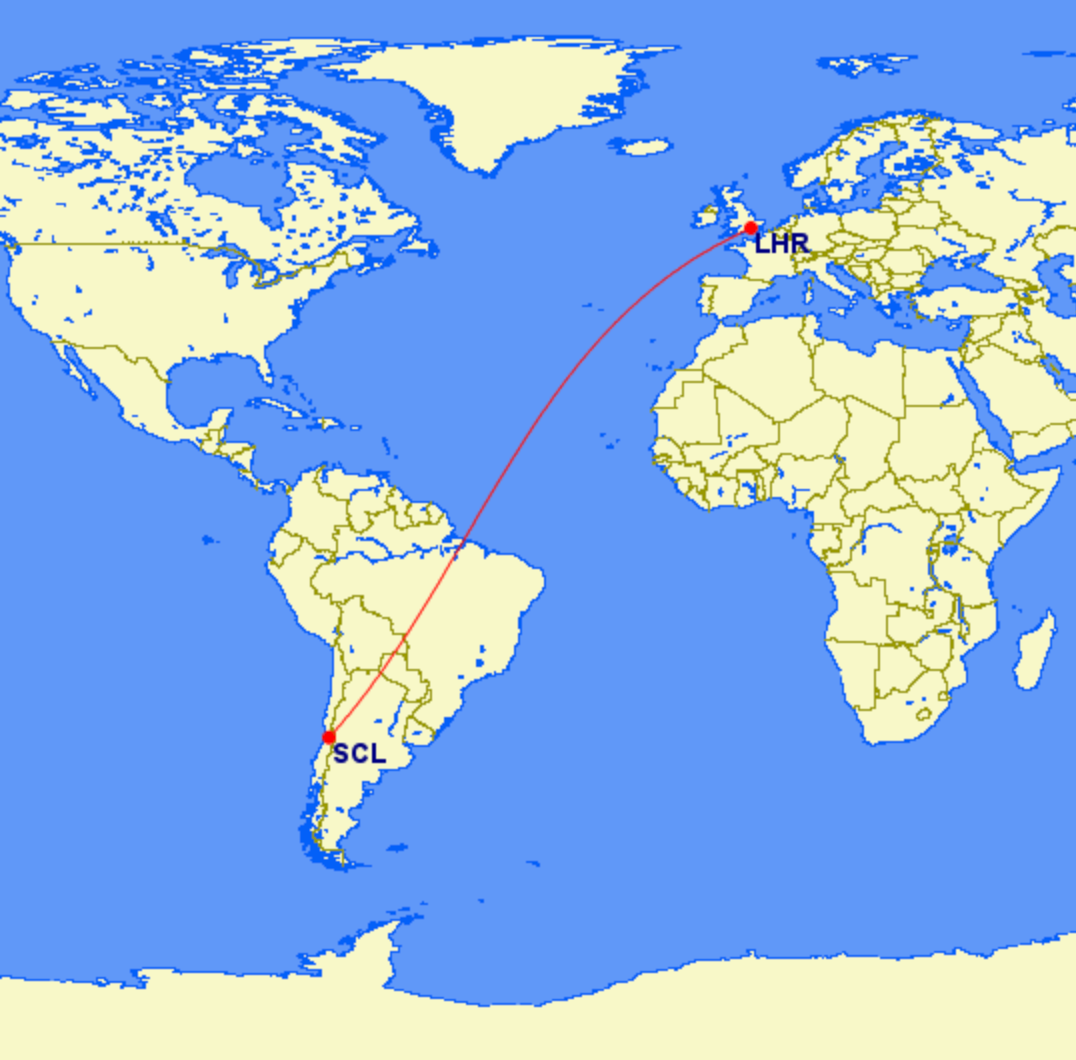 LHR-SCL Route Map