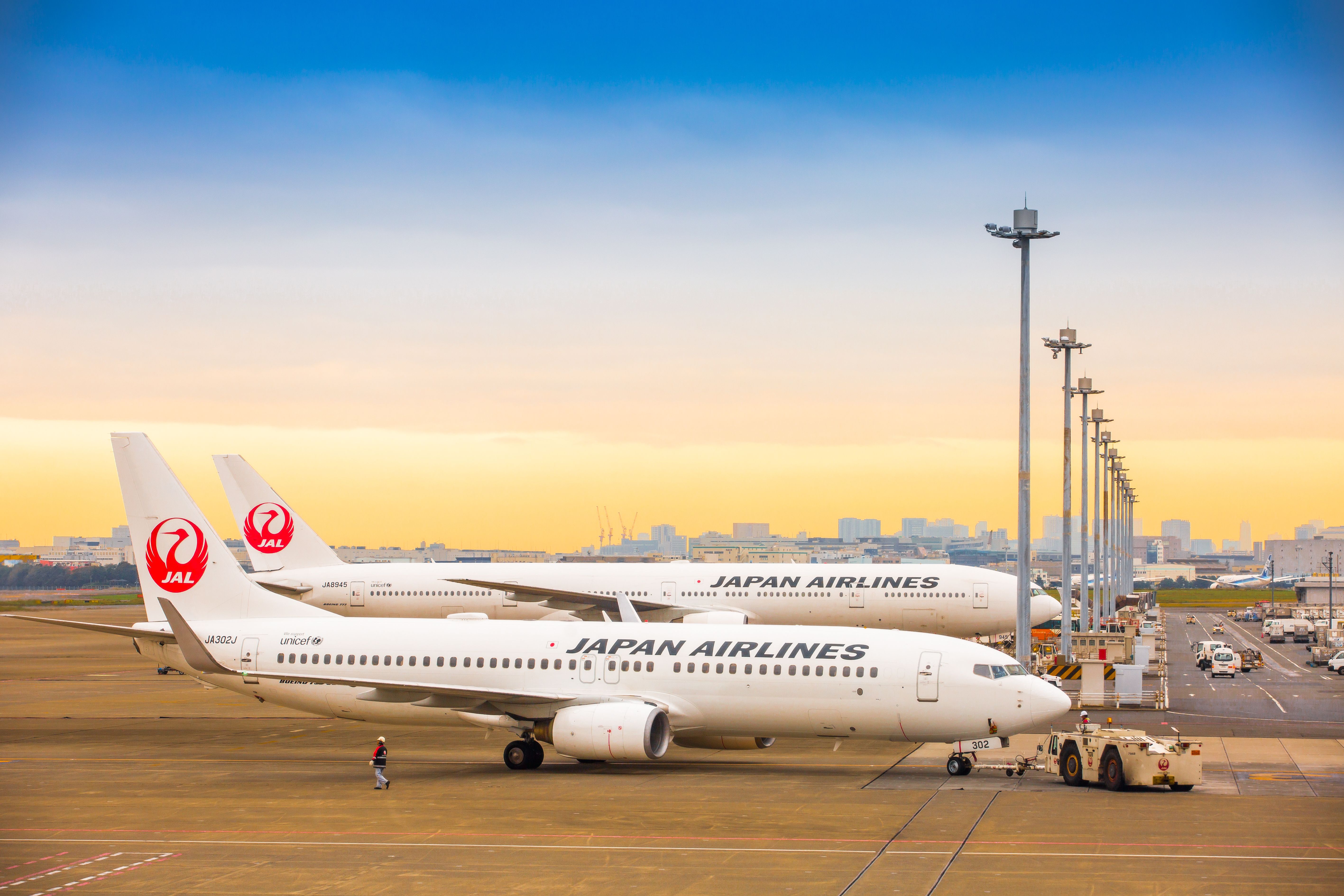 Japan Airlines parked at Handea airport